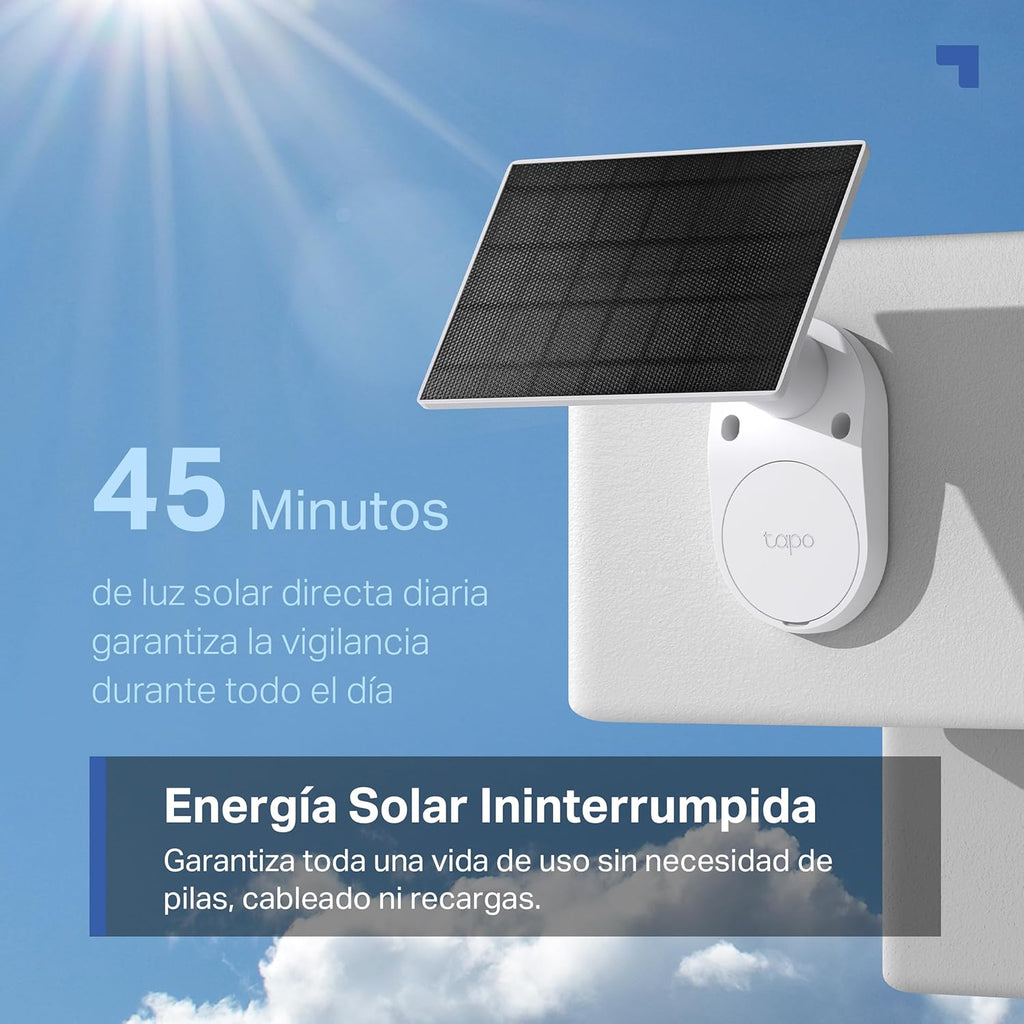 Tapo C410 KIT Solar Surveillance Camera Outdoor Battery, 2K 3MP, Colour Night Vision, MicroSD Memory, 6400 mAh Non-Removable Battery, Two-Way Audio, Person Detection, Alexa & Google Assistant, 2.4 GHz