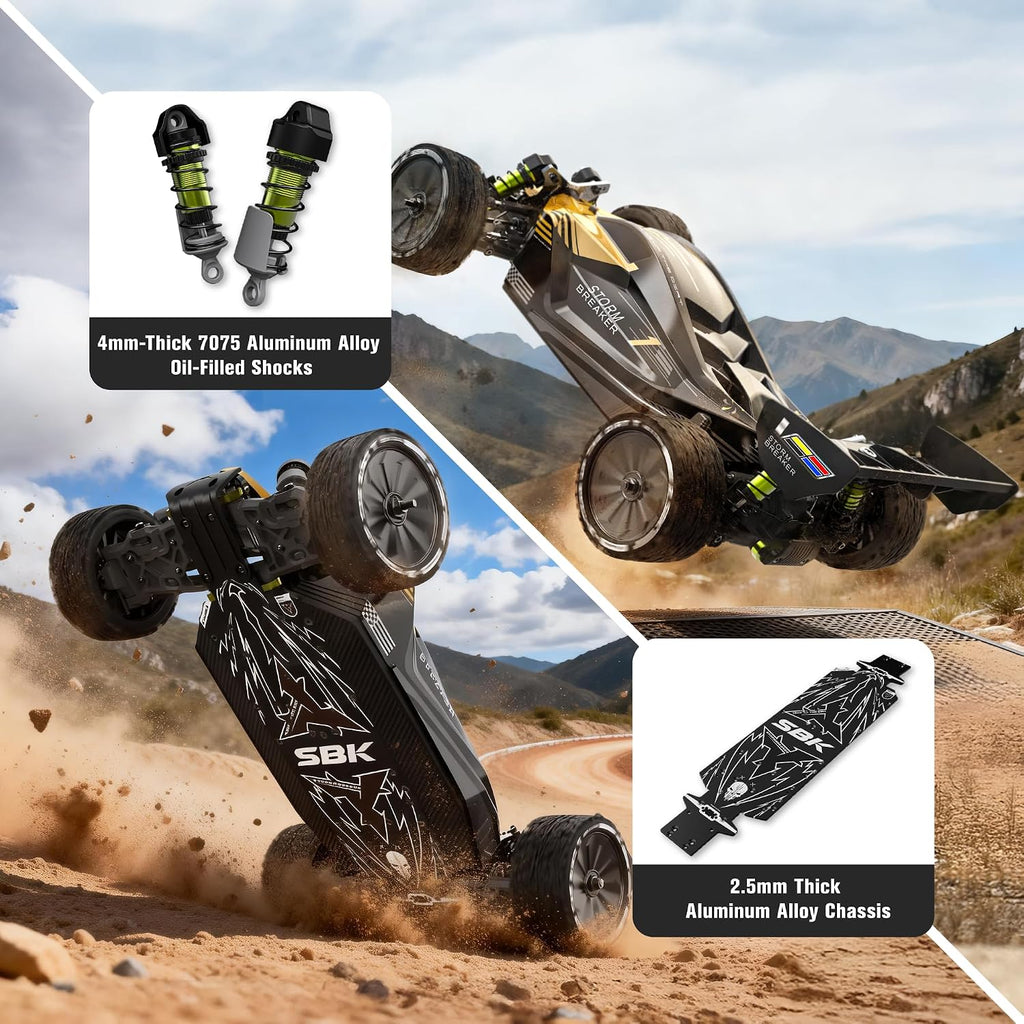 RLAARLO 1/10 Brushless RC Cars, 4×4 Buggy, 50+ MPH, Carbon Fiber, Ages 8+