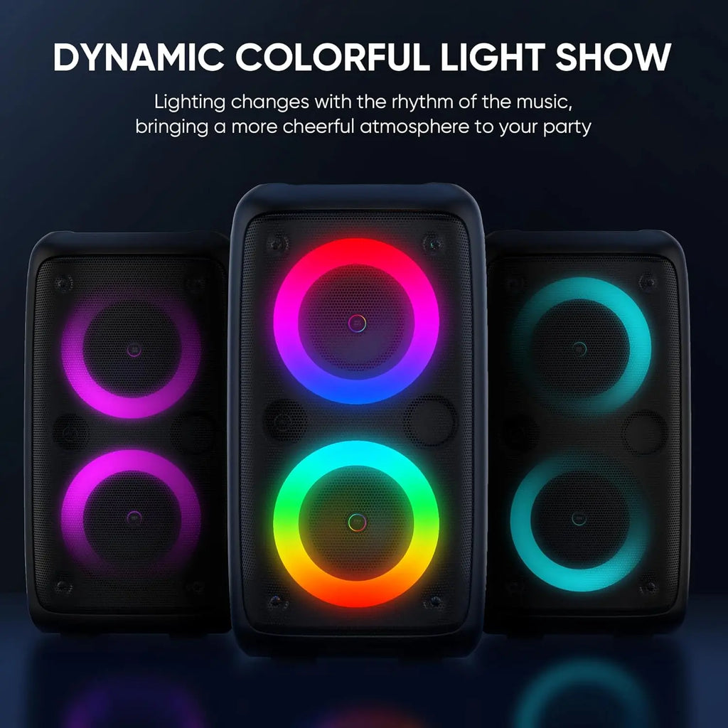 Karaoke Machine for Adults and Kids,Peski Portable Bluetooth Speaker with 1 Wireless Microphone and 1 Wired Mic,Rechargeable Powered Dj/PA Speaker System with TF Card,AUX in,REC,TWS for Birthday Party