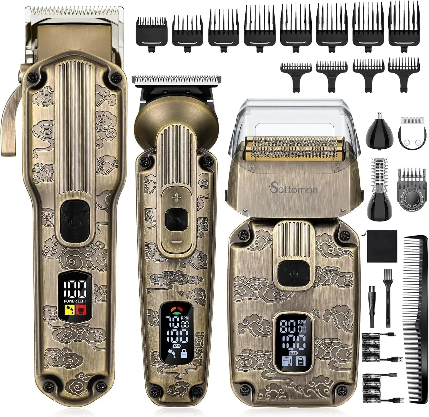 Scttomon 26-piece cordless beard and hair trimmer kit with accessories