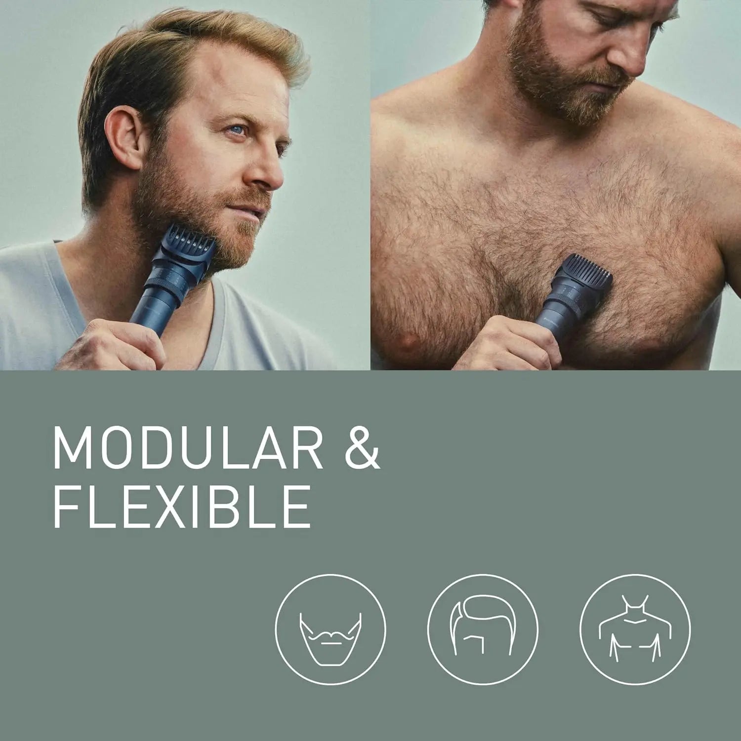 Panasonic ER-CKL2, MULTISHAPE Modular Personal Care System, Waterproof Beard and Hair Trimmer with Rechargeable Li-ion Battery