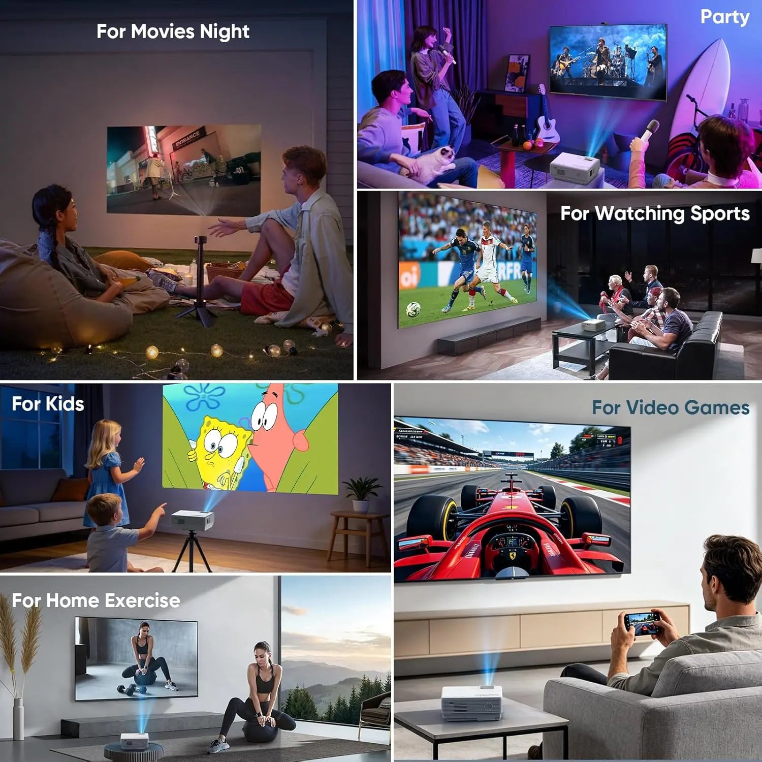 LOZOYOctor with WiFi, 2023 Upgrade 8500L [100" Projector Screen Included] Projector for Outdoor