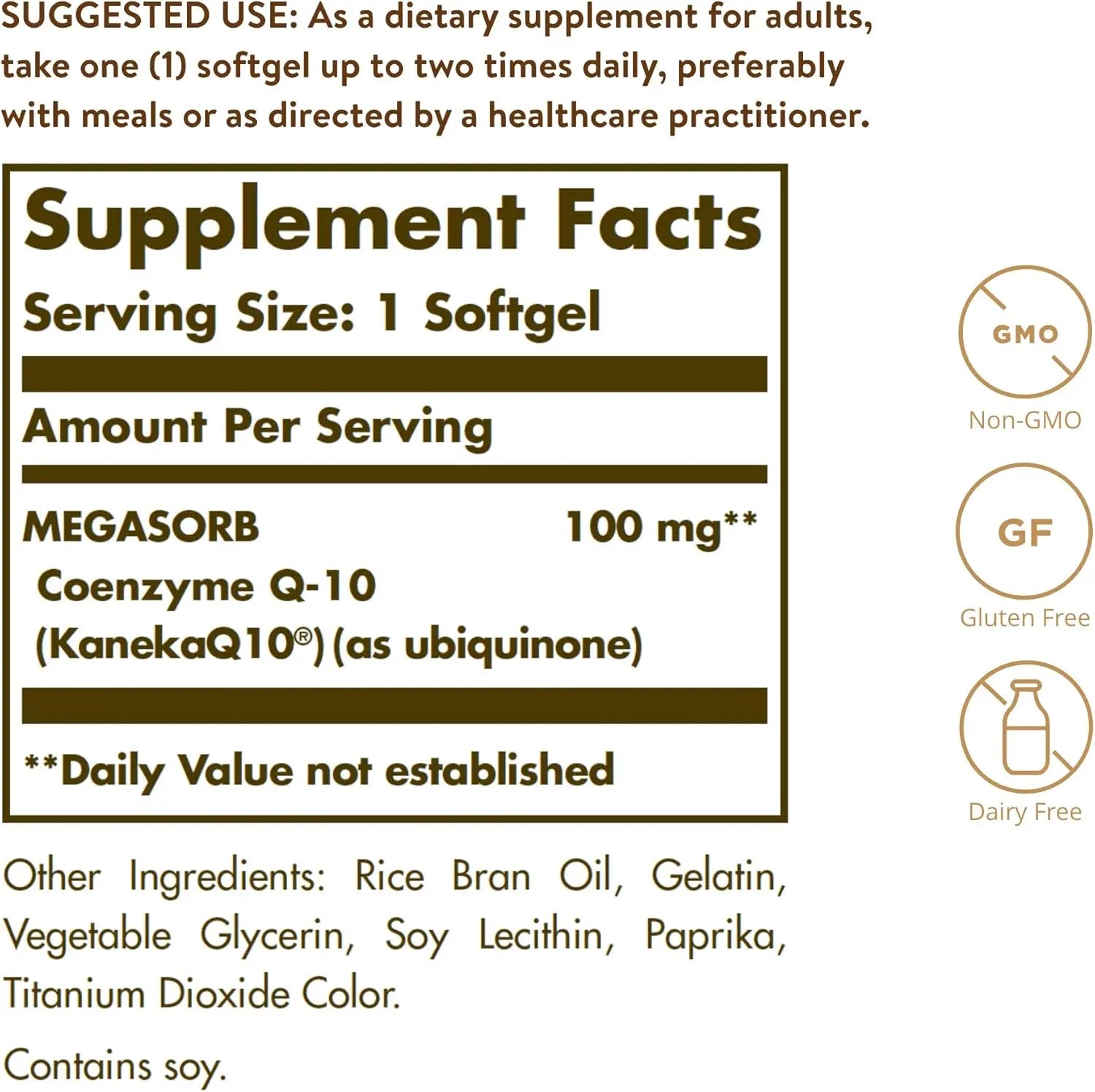 Solgar Megasorb CoQ-10 100 mg, 90 Softgels - Supports Healthy Aging - Coenzyme Q10 Supplement - Enhanced Absorption - Non-GMO, Gluten Free, Dairy Free - 90 Servings