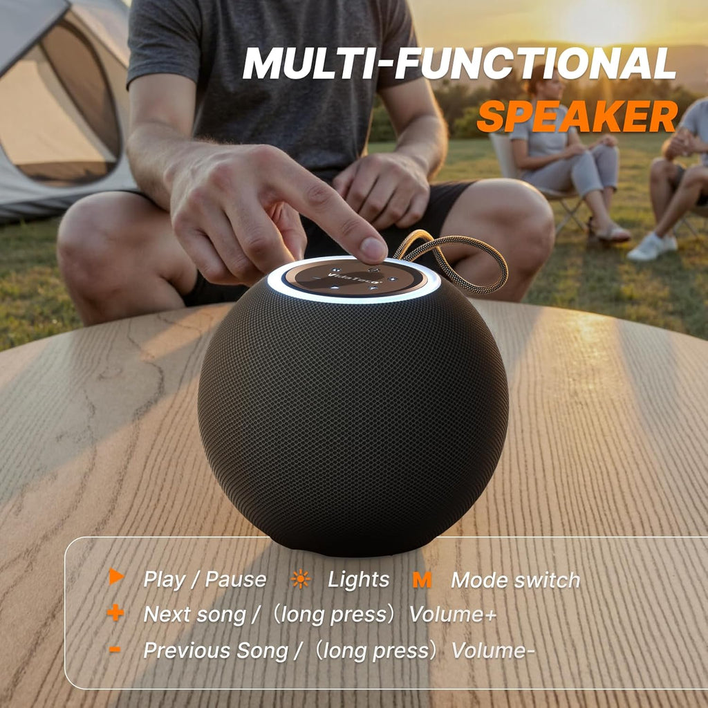 VidaTeco Bluetooth Speaker Powerful 30W Portable Speaker: IPX7 Waterproof Bluetooth Wireless 5.3 TWS Pairing 30H Battery Life,Support FM, AUX, TF,RGB Light (C57 Black)