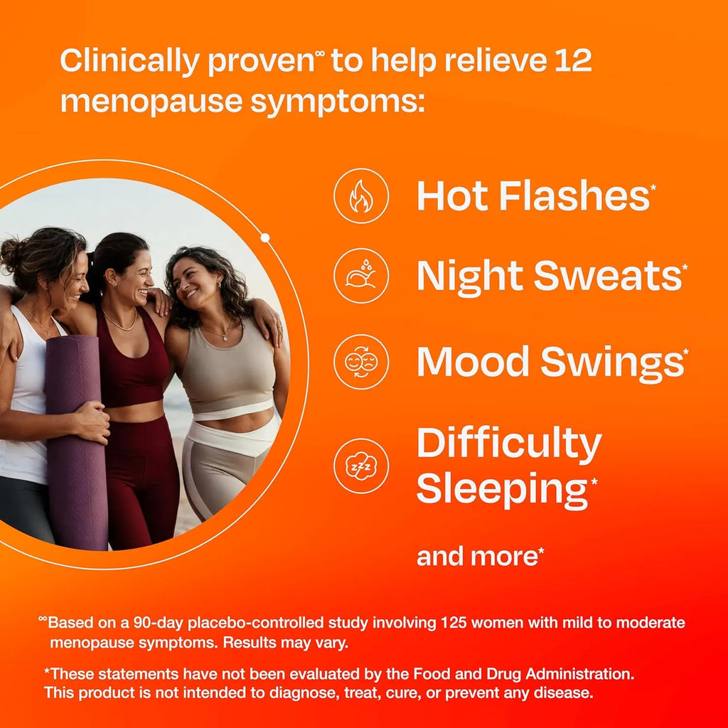 Amberen Menopause Supplement for Women, 60 Capsules, Clinically Proven, Helps Support Hormone Balance, Helps Relieve 12 Menopause Symptoms: Hot Flashes, Night Sweats, Mood Swings and More