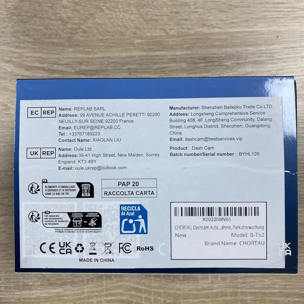 CHORTAU Dash Cam Front and Rear, 4k+1080P WiFi Dual Dash Cam with APP, 3’’ IPS Dash Camera for Cars with Free 64GB Card, Dashboard Camera with Night Vision, 24/7 Parking Monitor, WDR, Loop Recording