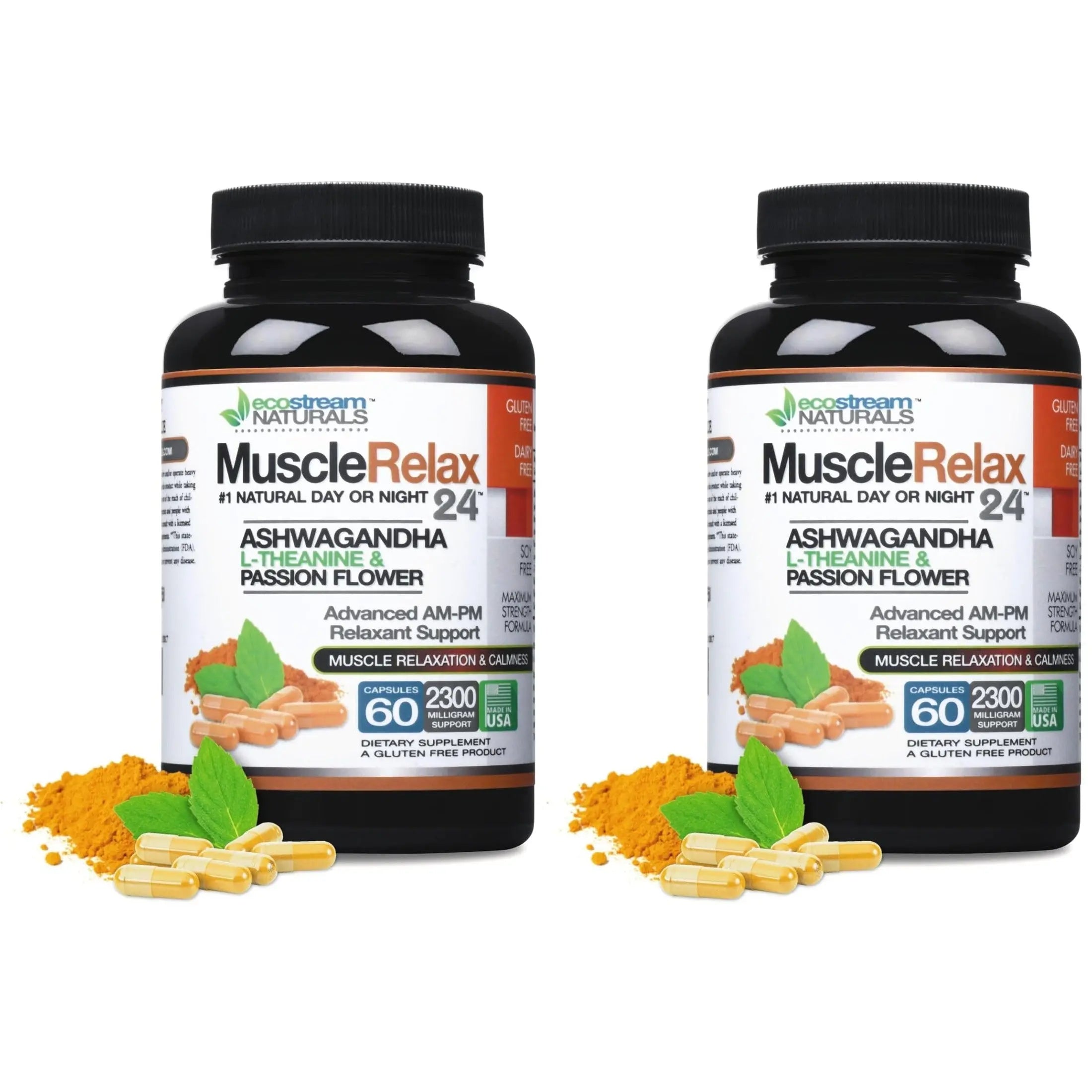 Relaxant - Muscle Relax 24/7 - Large 2,300 Milligram Day/Night Use Capsules Maximum Strength Support - with Valerian, Passion Flower, Magnesium