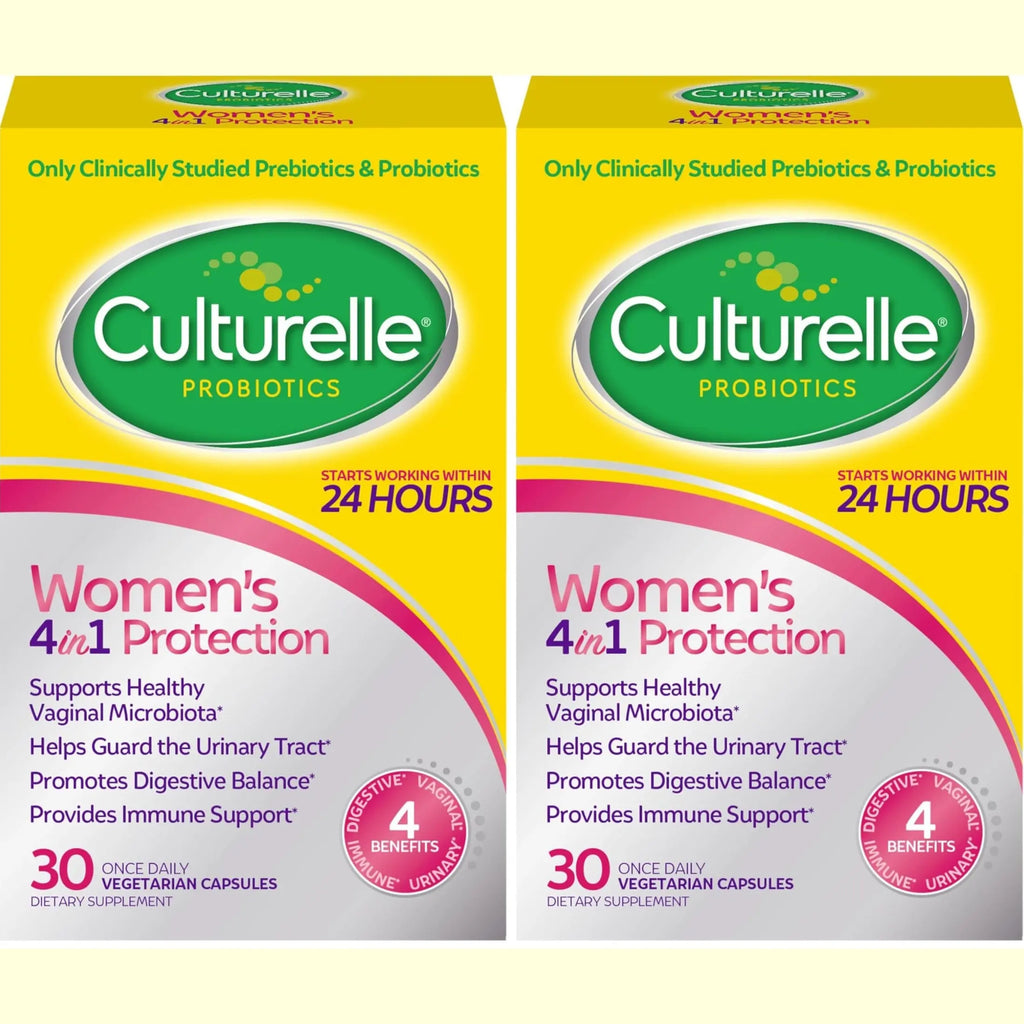 Culturelle Probiotics for Women with Prebiotics - 4-in-1 for Vaginal, Digestive, Urinary & Immune Health - pH Balance, Bloating & Gas Relief - Daily Vegetarian Capsules, Non-GMO - 30 Count