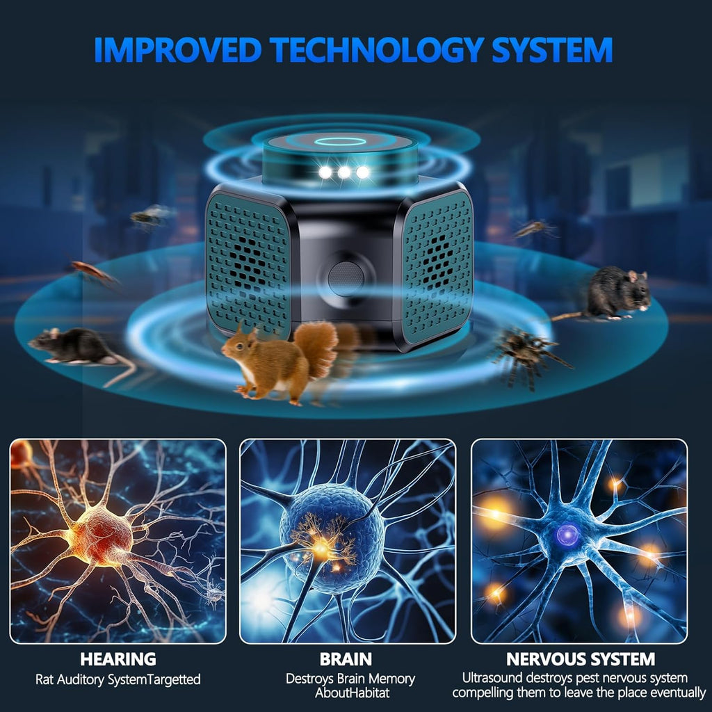 LJCMN Mouse Repellent Ultrasonic Plug in, Mice Repellent Indoor Rodent Squirrel Deterrent Device for Home Attic Garage