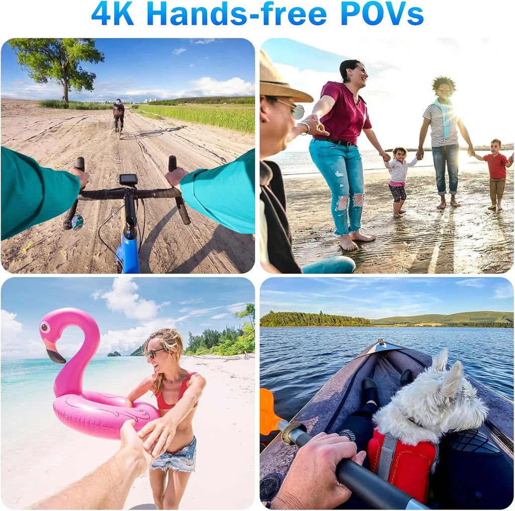 i3 4K Thumb Action Camera, Tiny Size, Mount Anywhere, Small Body Camera with Spring Clip, Portable Vlogging Camera, Hands-Free POV Recording, Helmet Camera for Cycling, Motorcycle (64G-Card, Black)