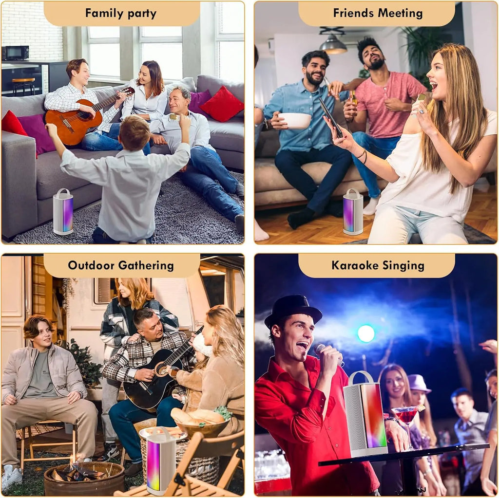 JYX Mini Karaoke Machine for Kids and Adults, Portable Bluetooth 5.3 Karaoke Speaker with 1 Wireless Microphones, Popular Birthday Gifts for Girls Boys Age 3-12+, Singing Machine with Party Lights