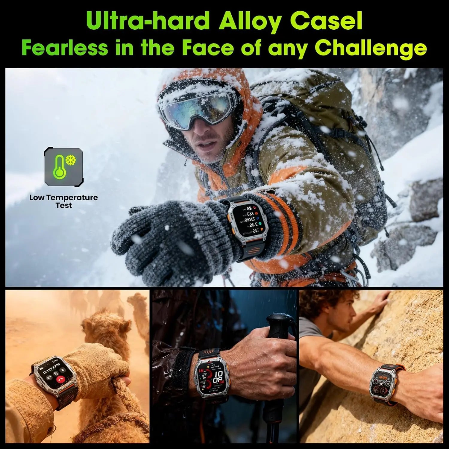 Military Smart Watch for Men, 2.01" HD Fitness Tracker with 100-Day Battery, Bluetooth Call,IP68 Waterproof, Heart Rate/Sleep/SpO2/Stress Monitor, 120+ Sports Modes for Android and iPhone