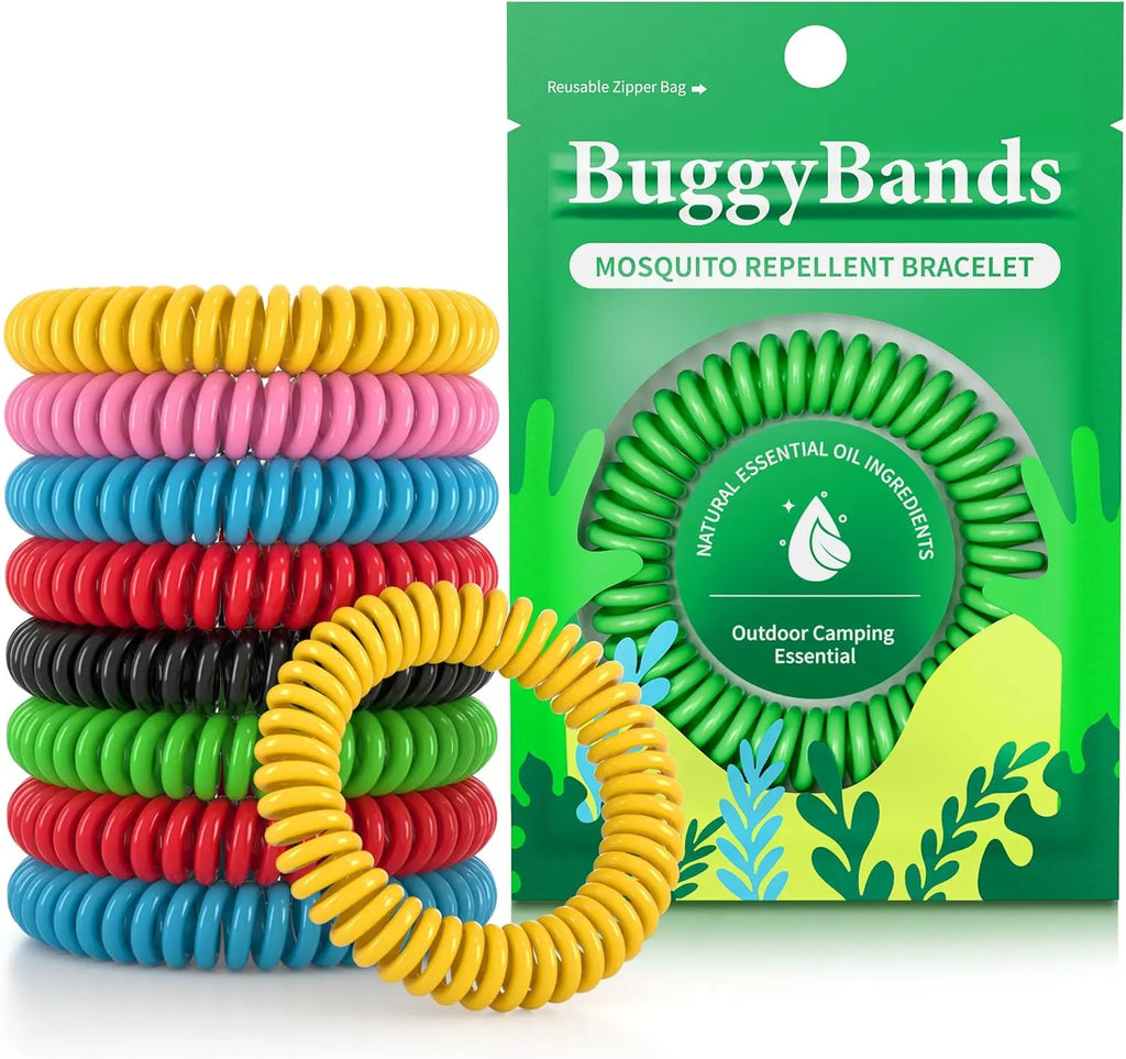 BuggyBands Mosquito Bracelets, 24 Pack Individually Wrapped, DEET Free, Natural and Waterproof Band