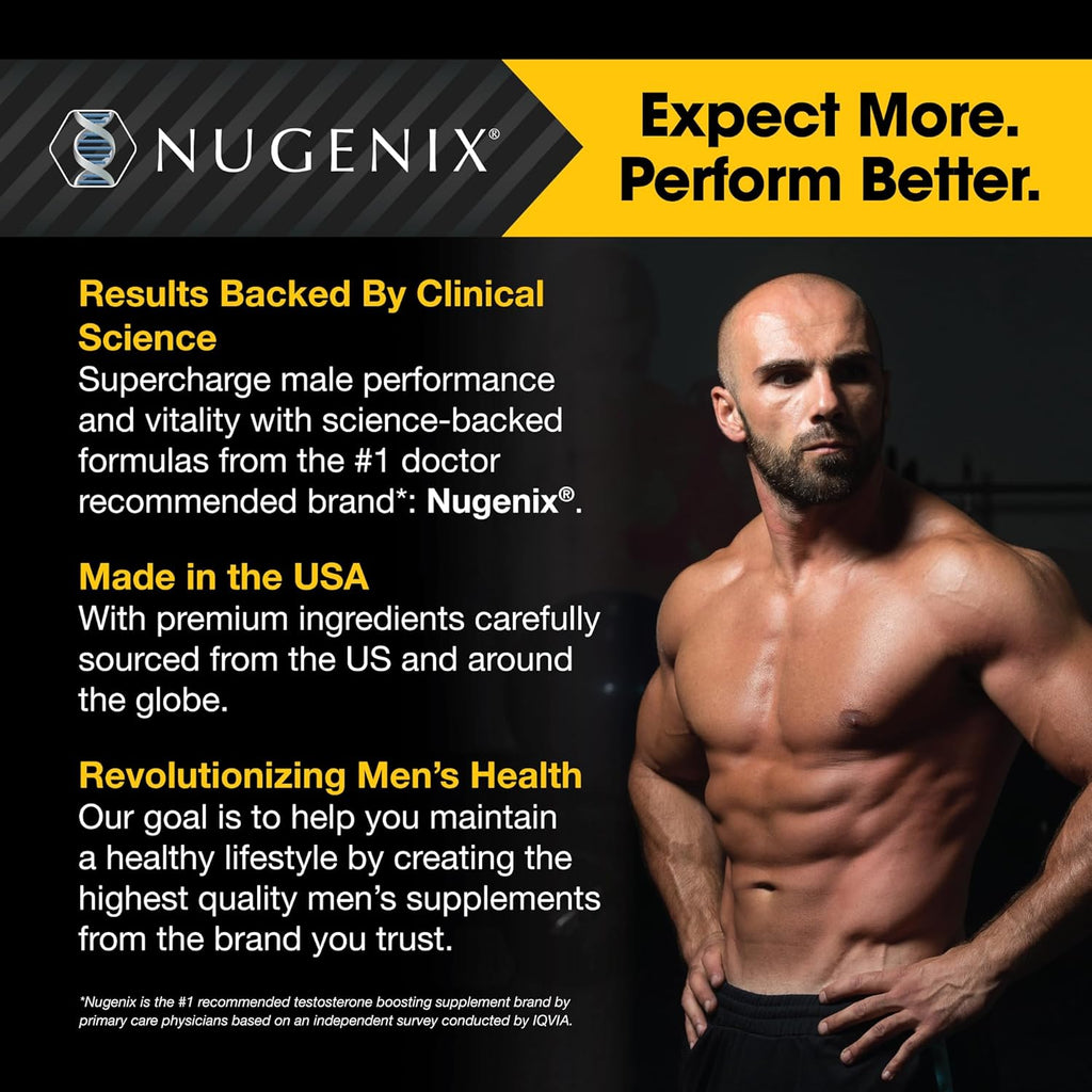 Nugenix Total-T, Free and Total Testosterone Booster Supplement for Men, 90 Count