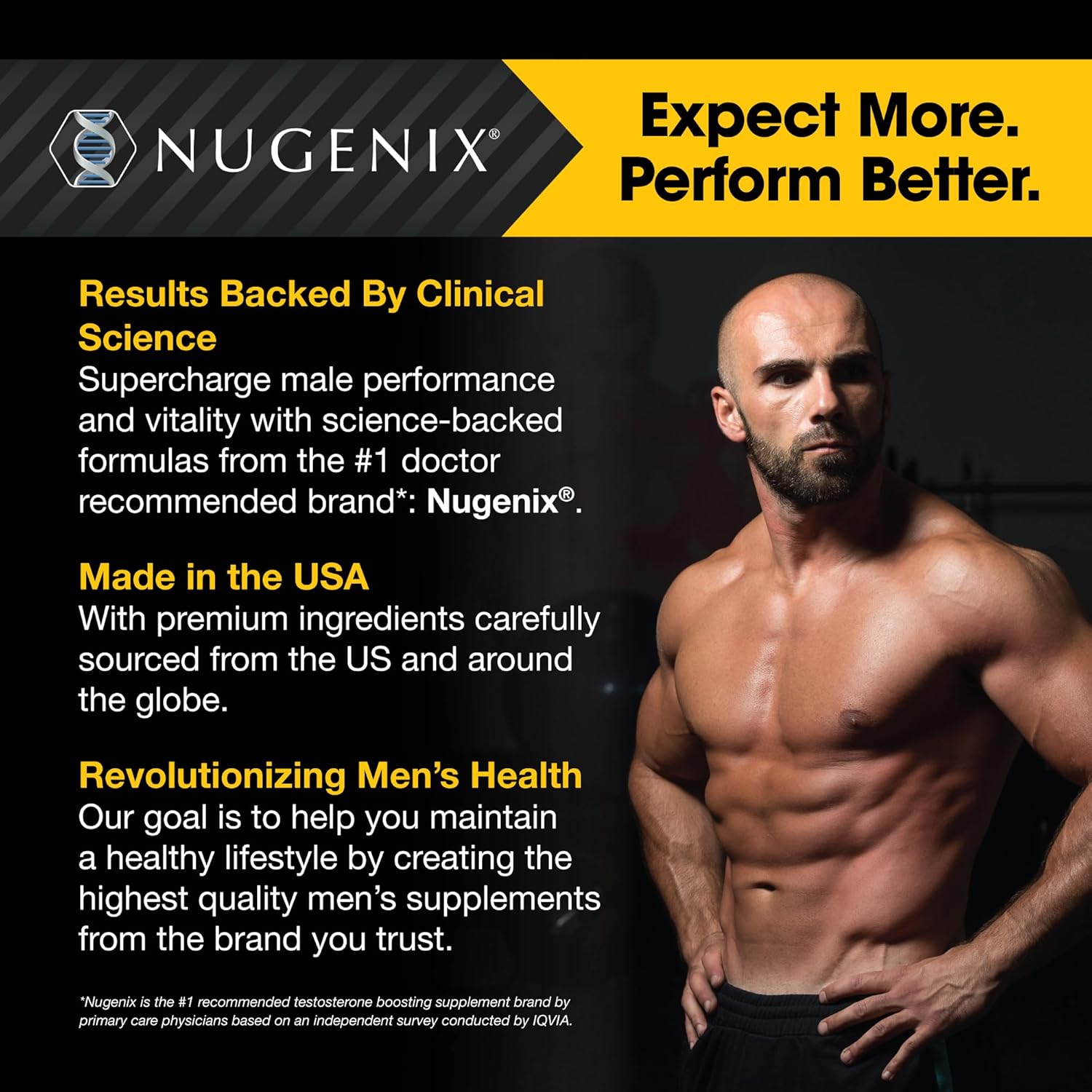 Nugenix Total-T, Free and Total Testosterone Booster Supplement for Men, 90 Count