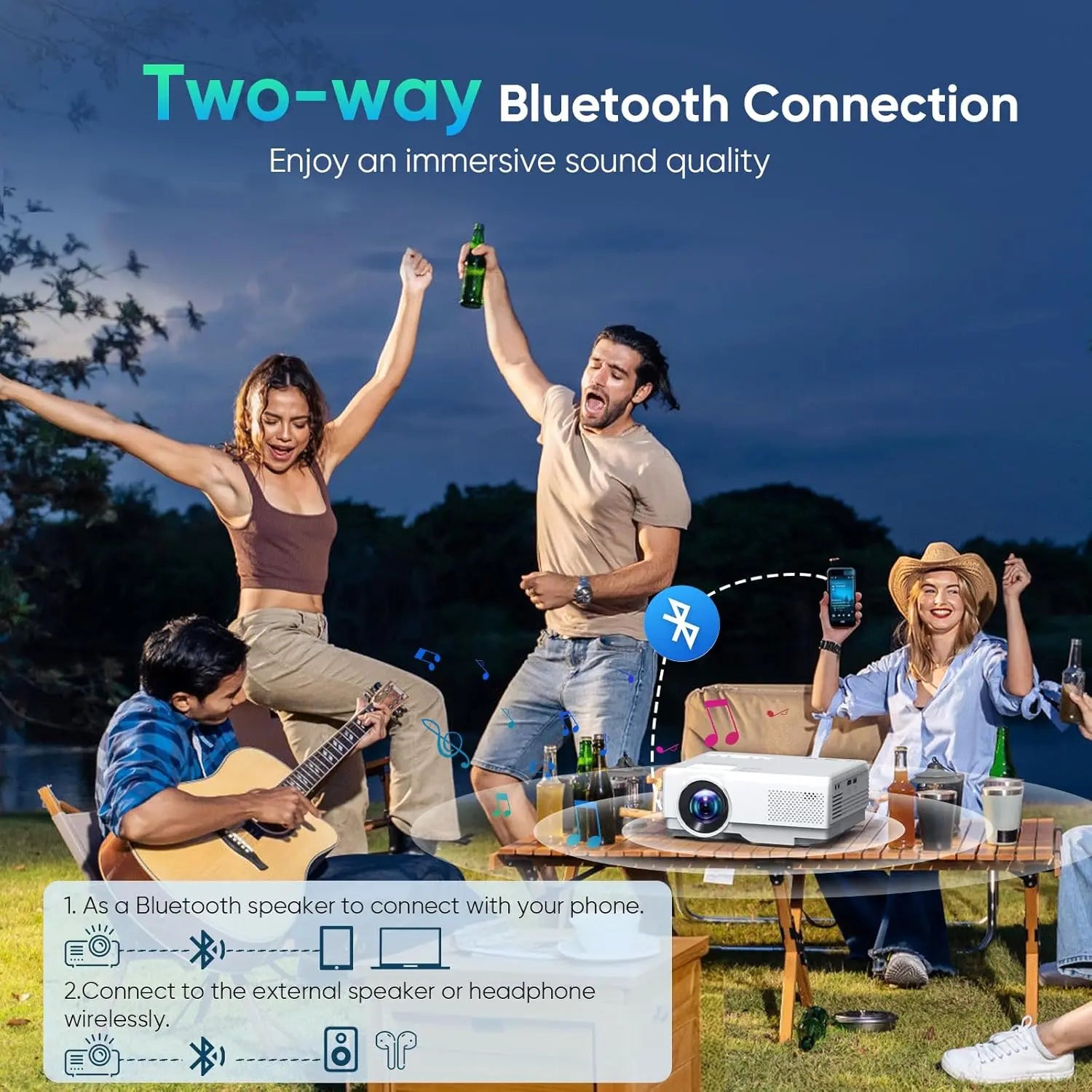 LOZOYOctor with WiFi, 2023 Upgrade 8500L [100" Projector Screen Included] Projector for Outdoor