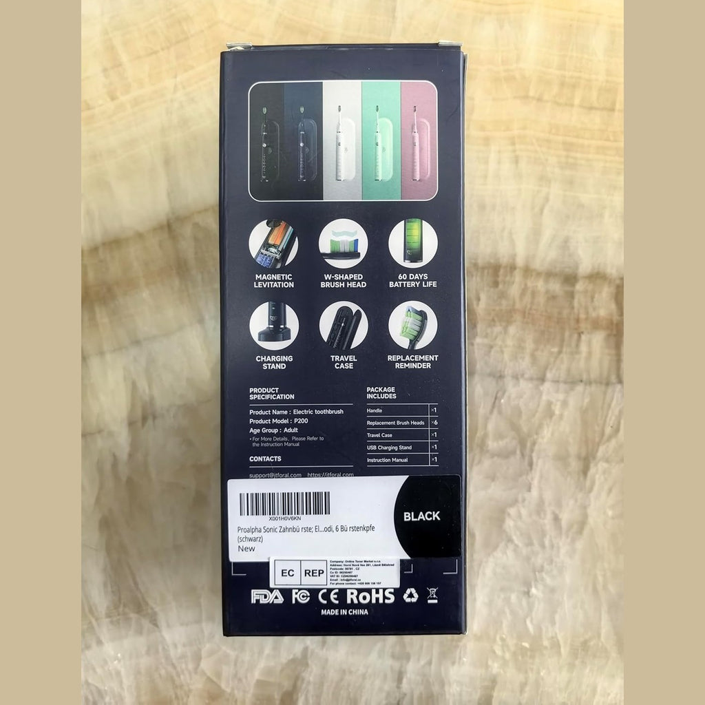 JTF Electric Toothbrush, Sonic Toothbrush with 6 Brush Heads, 40,000 VPM, 5 Modes, Electric Toothbrush with Travel Case, Endurance 60 Days, IPX7, 2 Minutes Smart Timer, Green