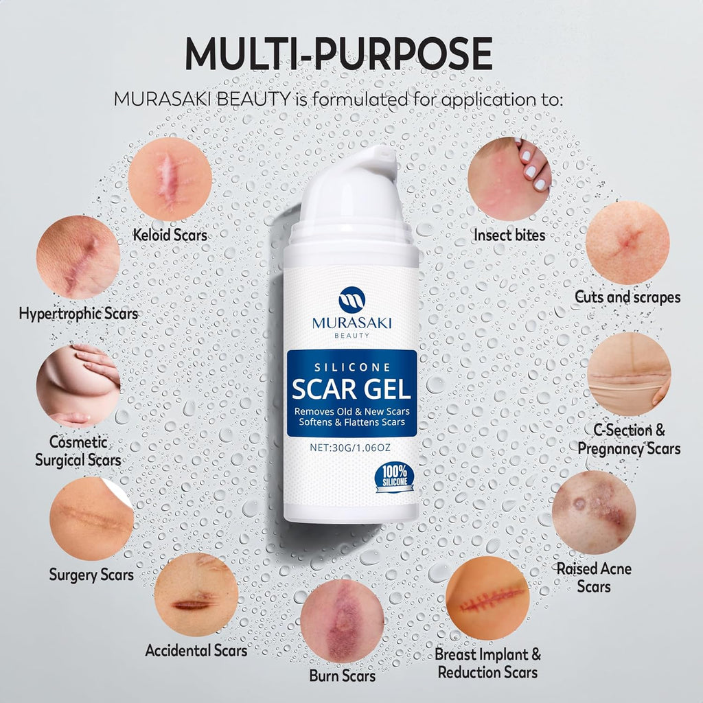 MURASAKI BEAUTY Scar Gel silicone scar gel from C-Section, Stretch Marks, Acne, Surgery, Effective for both Old and New Scars