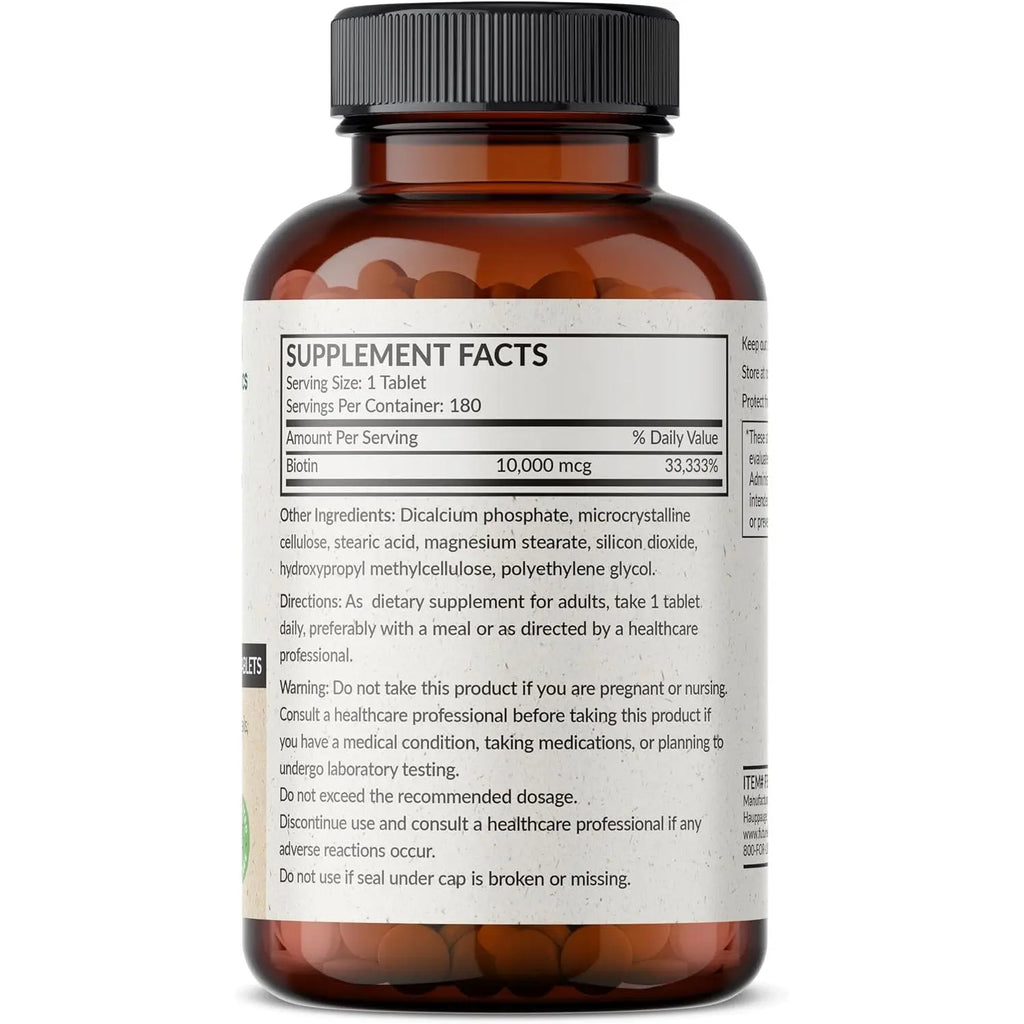 Futurebiotics Biotin 10,000 mcg supplement facts and ingredients label