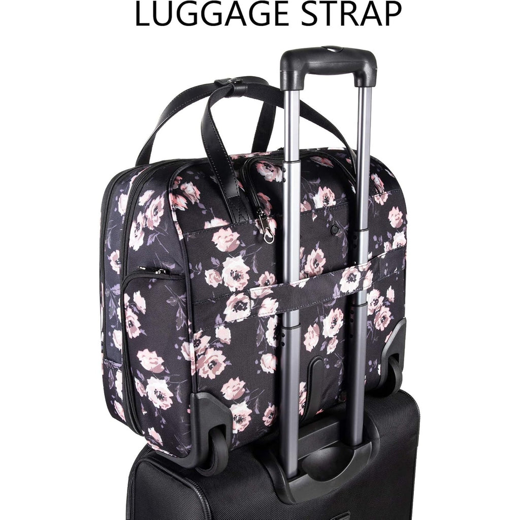 KROSER Rolling Laptop Briefcase Premium Rolling Laptop Bag Fits Up to 15.6 Inch Laptop Water-Repellent Overnight Rolling Computer Bag with RFID Pockets for Travel/Business/School/Women