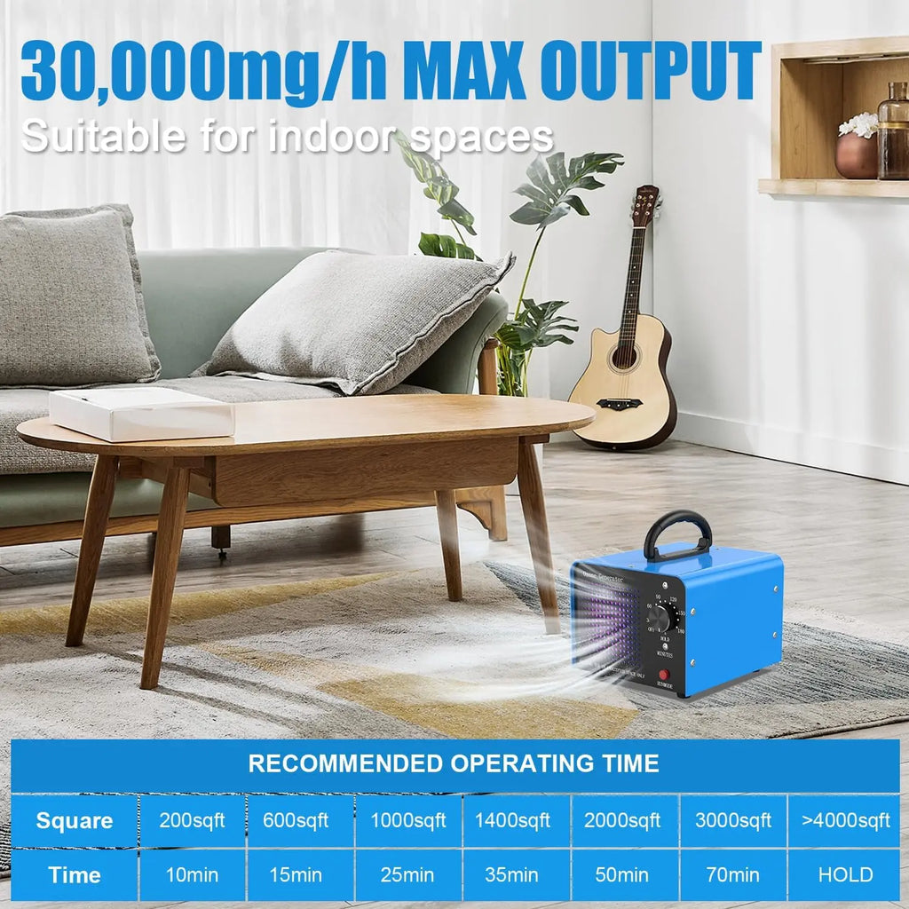 0zone Generator, 30000mg/h 0zone Machine Ionizer for Home/Basement/Smoke/Pet Room