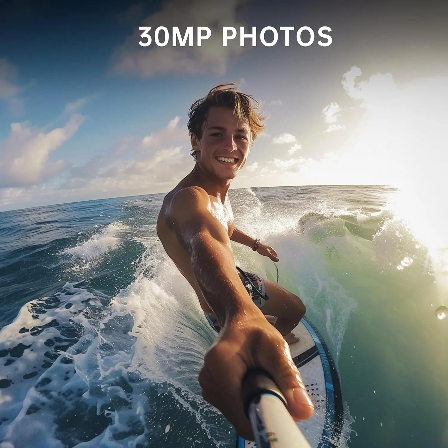 syndesmos Action Cam 4K 60FPS 30MP, 40M Underwater Camera, HD Underwater Camera Snorkelling 2 LCD Screens, Waterproof Ice Touchscreen Action Cam with 64GB Card, 2.4G Remote Control, Accessory Kit