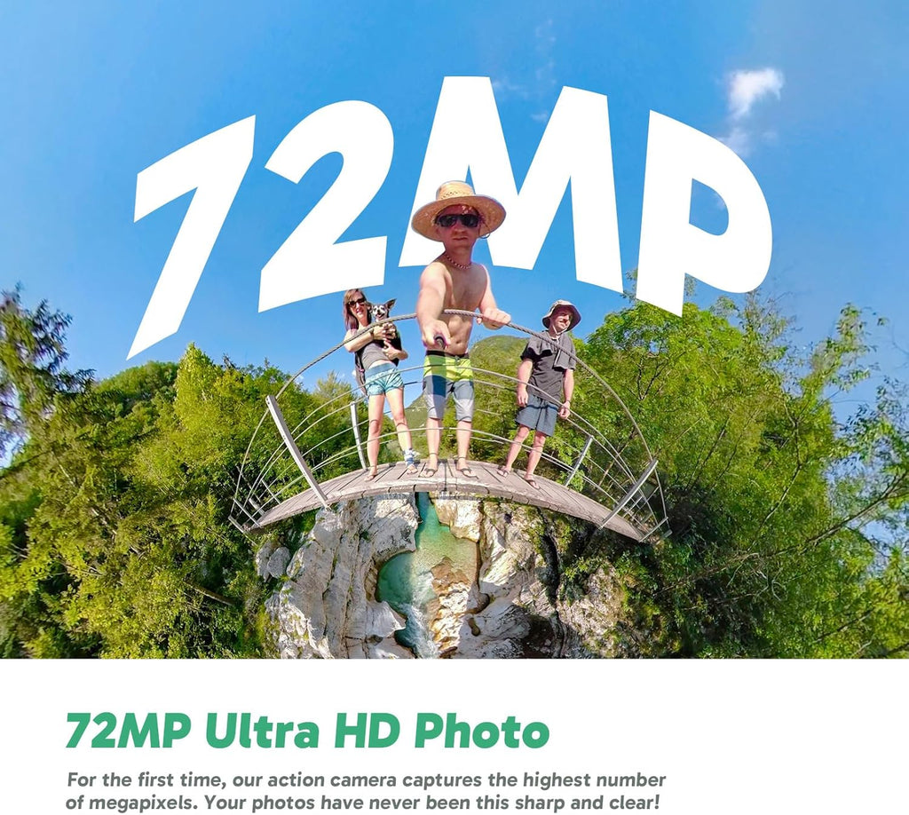 AKASO 360° Action Cam - 5.7K 72MP 360 Degree Action Camera with Dual 1/2 Inch 48MP Sensors, 2.29 Inch Touch Screen, Invisible Selfie Stick Effect, 360° Horizon Lock, AI Tracking, 2 x 1350 mAh Battery
