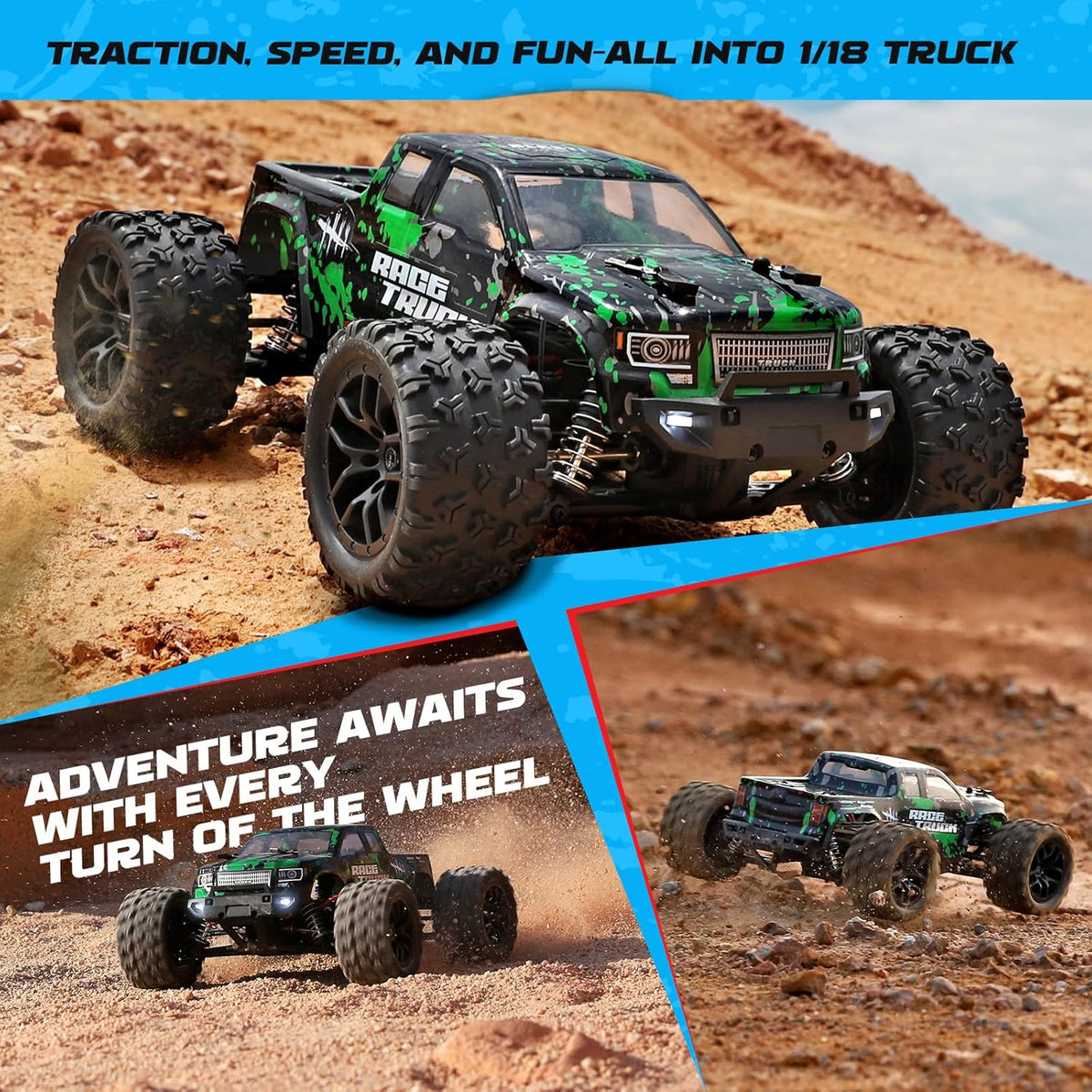 HAIBOXING 18859 1:18 Scale All Terrain RC Car, Hobby 4WD Remote Control Car