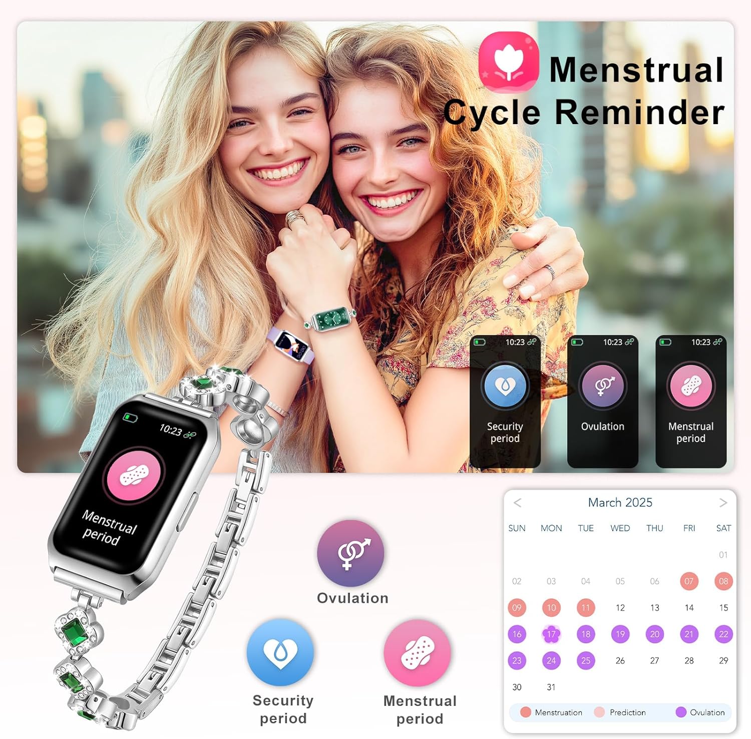 Homailida Smartwatch for Women with Make/Answer Calls, 1.47" HD Display Waterproof Fitness Smart Watch with Heart Rate Sleep Monitor Sports Modes Activity Tracker for iOS Android