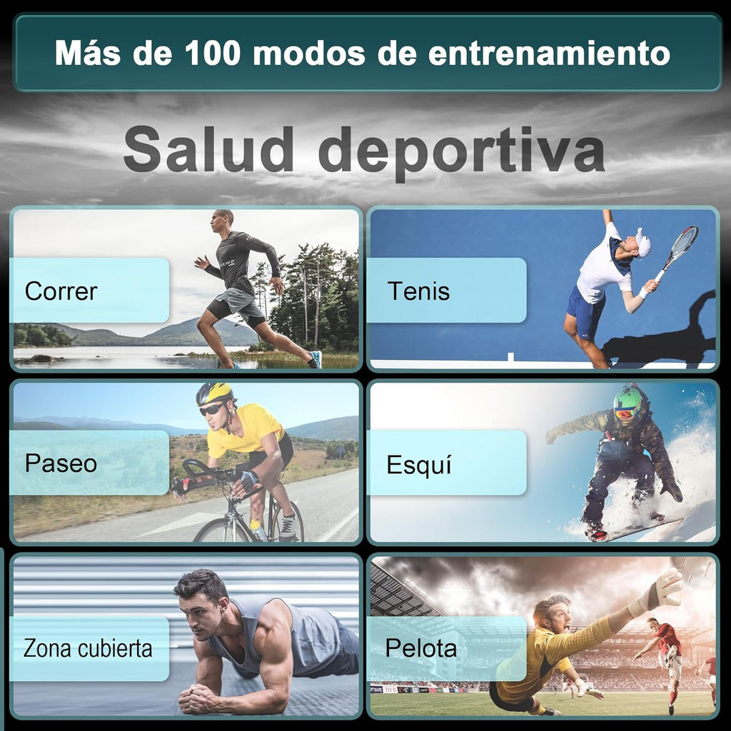 IOWODO Smartwatch Men Women 1.85 Inch Smart Fitness Watch with 100 Sports Modes, Bluetooth Calls, Heart Rate Monitor/Sleep/SpO2, Smartwatch Watch for Android iOS(Black)