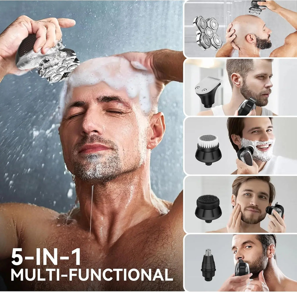 MAXGROOM 5D Floating Head Bald Head Shaver – Precision Grooming, Waterproof, LED Display, Travel Lock, High-Powered Motor. Unlock The Perfect Shave