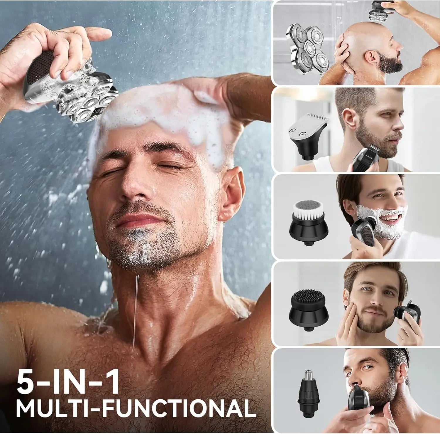 MAXGROOM 5D Floating Head Bald Head Shaver – Precision Grooming, Waterproof, LED Display, Travel Lock, High-Powered Motor. Unlock The Perfect Shave
