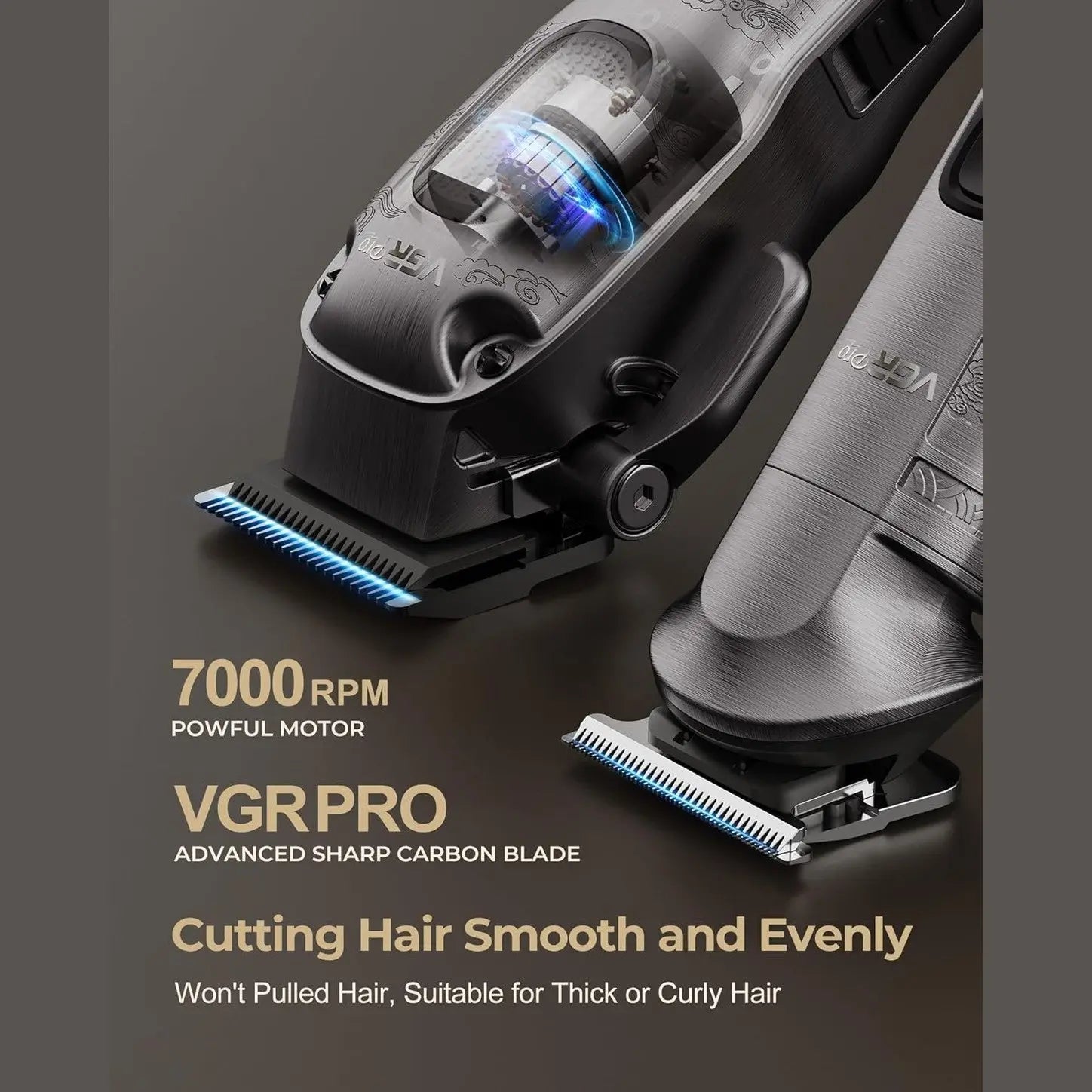 VGRPRO Hair Clippers for Men, Professional Cordless Hair Clippers and Trimmer Set, 4 in 1 Mens Beard Trimmer and Nose Ear Trimmer with Package Box Gray