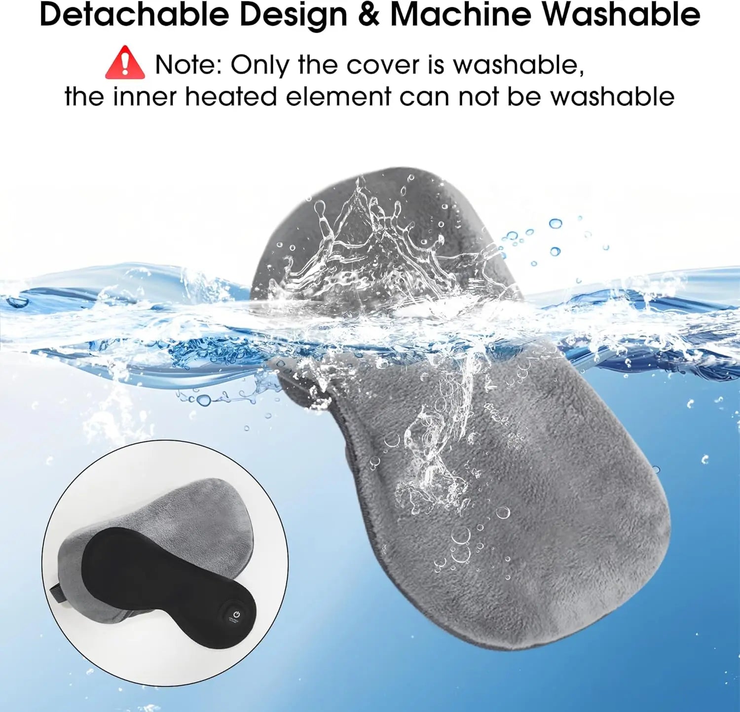Heated Eye Mask, BOYUNSHI Cordless Eye Mask for Dry Eyes and Fatigue, 3 Heat Levels Rechargeable Warm Eye Compress with Adjustable Strap, Ideal Gifts for Women & Men, Sleep, Travel, Washable