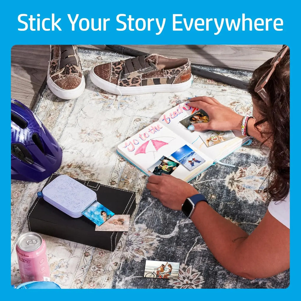 HP Sprocket Portable 2x3 inch Instant Photo Printer (Lilac) Print Pictures on Zink Sticky-Backed from your iOS & Android Device
