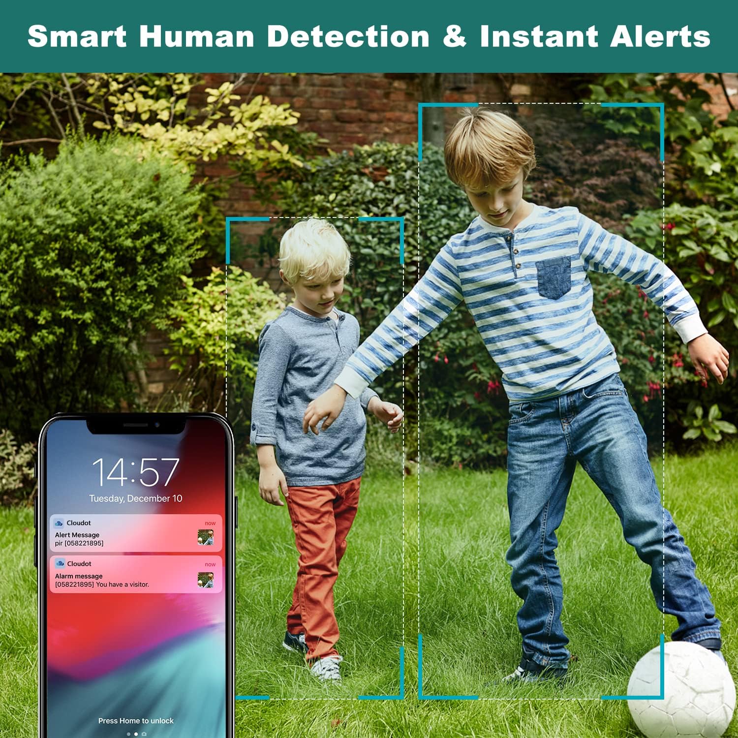 Wireless Video Doorbell Camera with Chime, Voice Changer/Message, PIR Motion Detection, Instant Alerts, 2-Way Audio, 1080P HD, Night Vision, 2.4G WiFi, IP66, Battery Powered, Works with Alexa