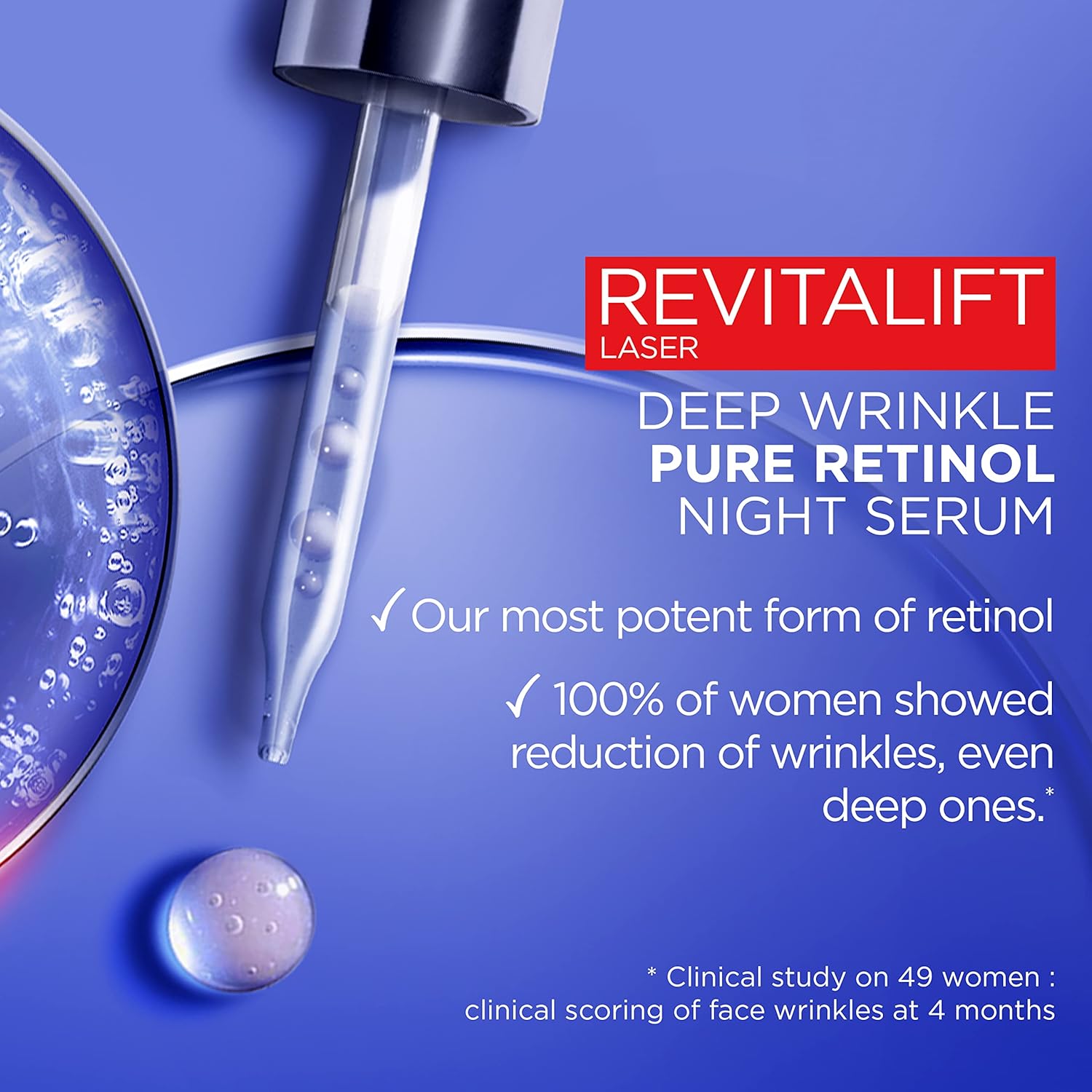L’Oréal Paris Pure Retinol Night Serum, Revitalift Laser Face Serum, Deep Anti-Wrinkle Serum [30ml]