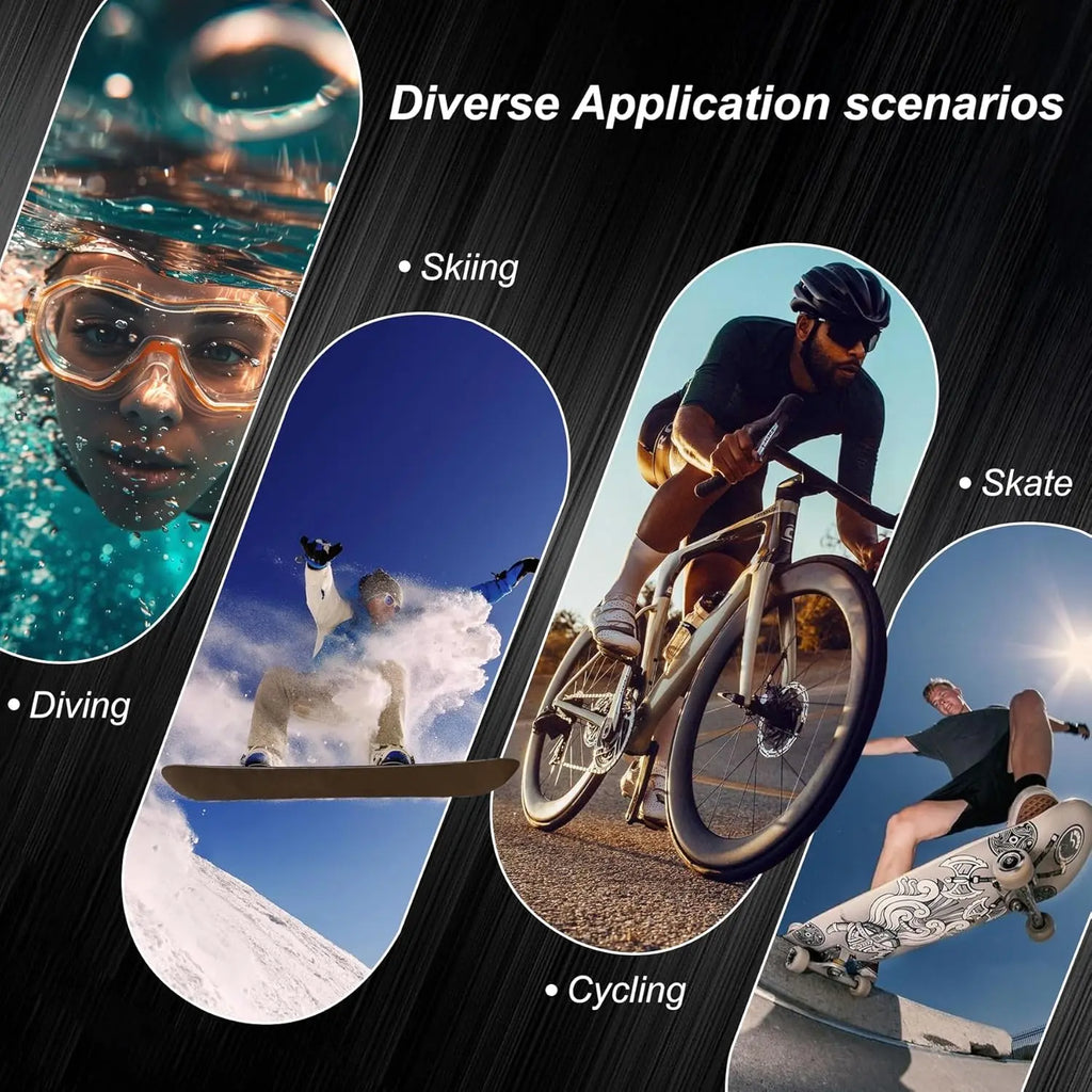 4K Thumb Action Camera | 128G Sports Camera for POV Photoshooting: Waterproof Sports Camera The Size of a Thumb Suitable for Running Cycling Swimming Hiking Adventure Etc (White)