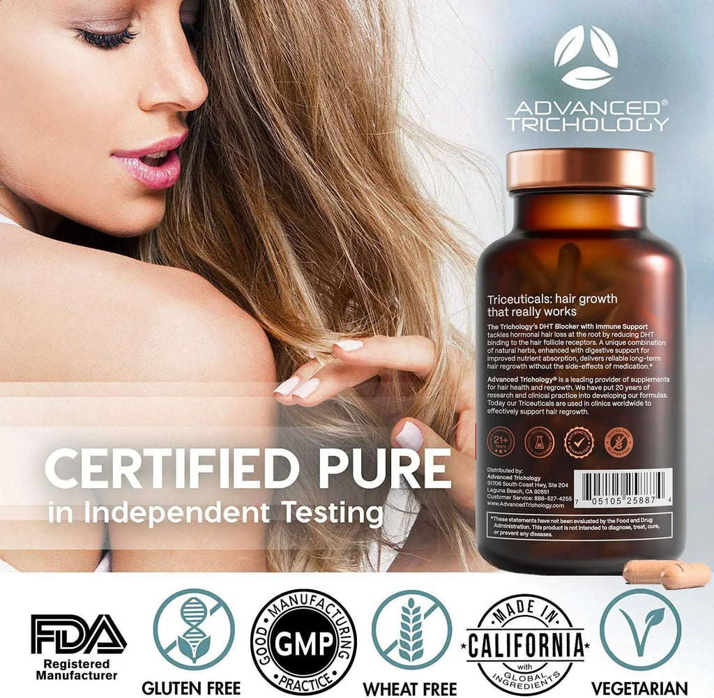 DHT Blocker - Hair Growth Supplement for Genetic Thinning for Men and Women | Approved* by American Hair Loss Association | Guaranteed, Backed by 20 Years of Experience in Hair Loss Treatment Clinics