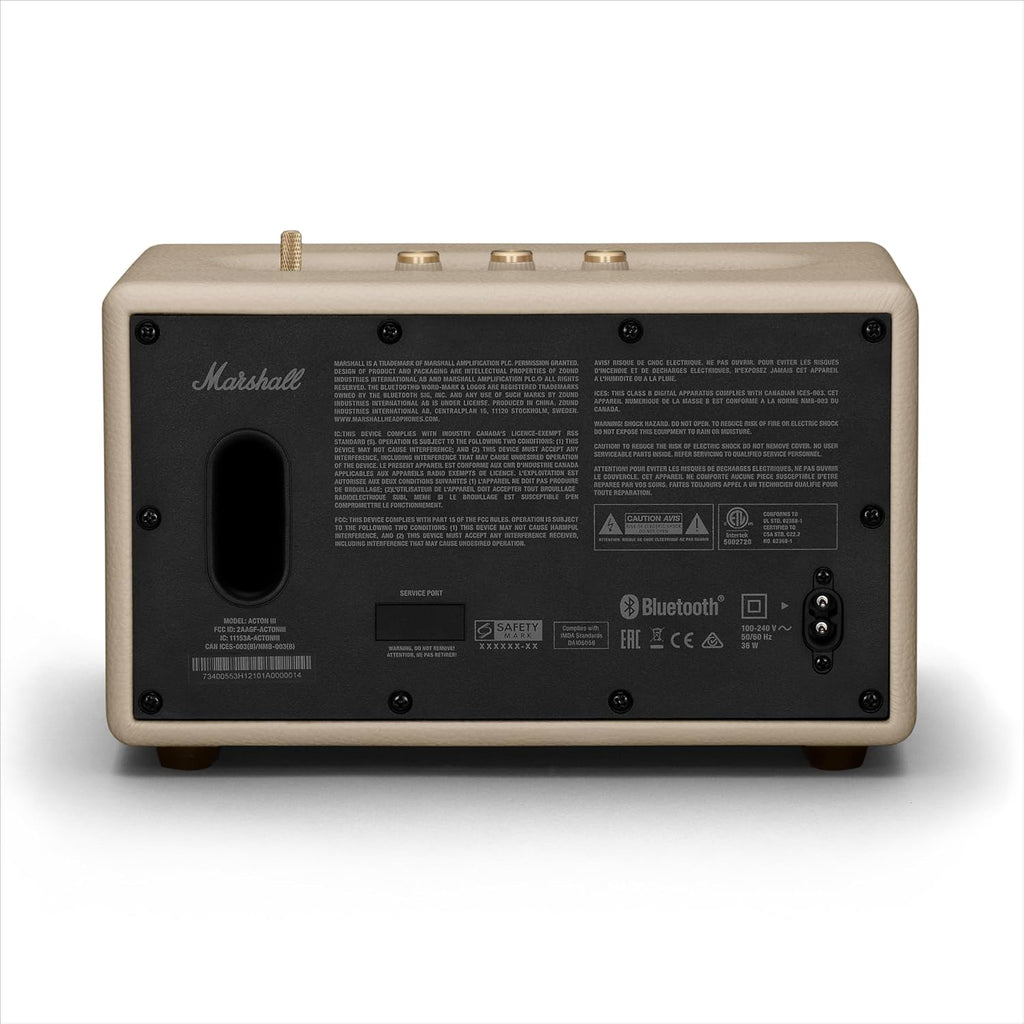 Marshall Acton III 60W Premium Home Wireless Speaker with Bluetooth 5.2 and Multiple Inputs - Enjoy signature Marshall sound | Cream