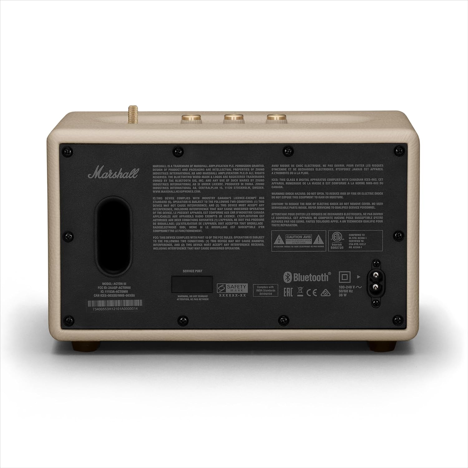 Marshall Acton III 60W Premium Home Wireless Speaker with Bluetooth 5.2 and Multiple Inputs - Enjoy signature Marshall sound | Cream
