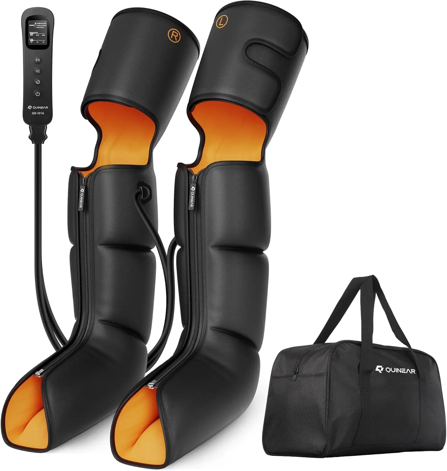 QUINEAR 3-in-1 Leg Massager with Compression Therapy, Foot Calf & Thigh Massager for Leg Circulation