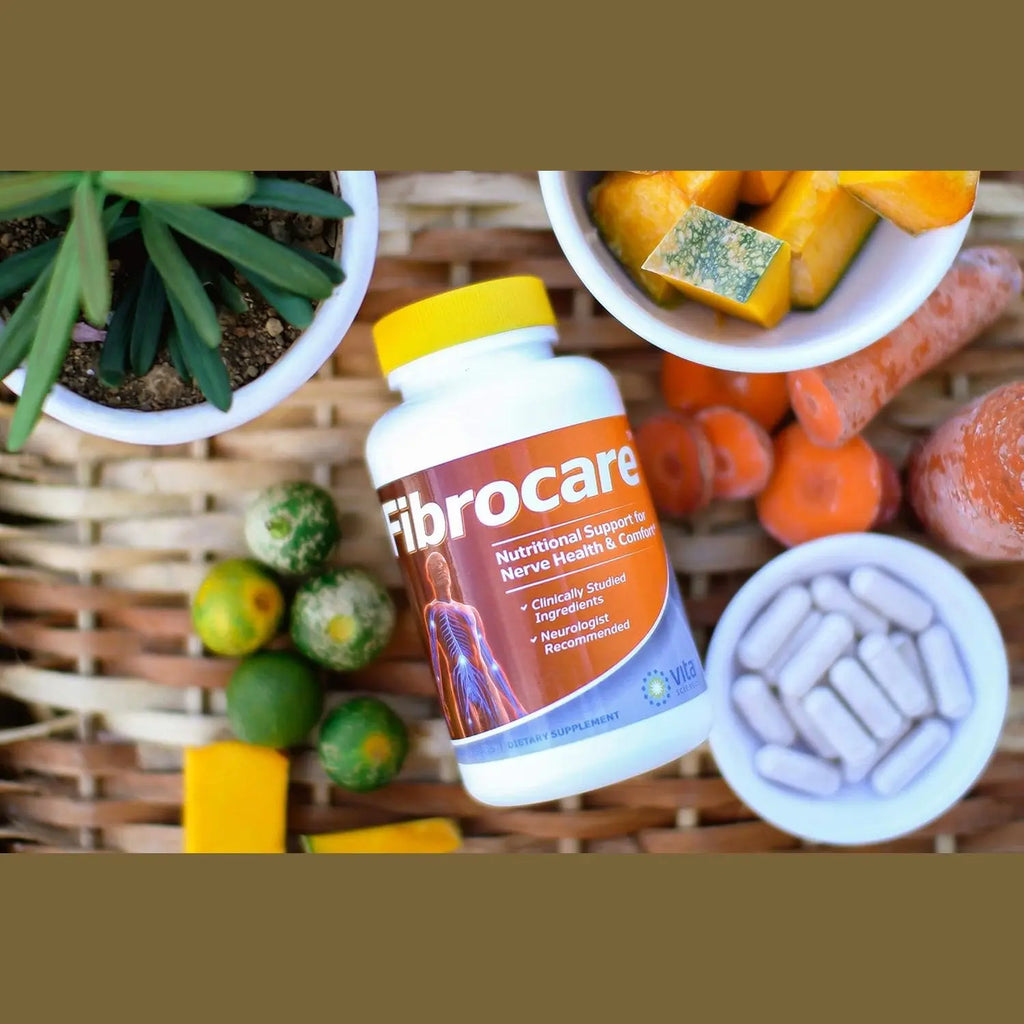 Vita Sciences FibroCare Fibromyalgia Supplement for Fast Repair Nerve Health. Natural R-ALA Form 40x Strength with Vitamins and Antioxidants to Renew and Revitalize Feet, Hands, Legs, and Toes. 60 Ct.