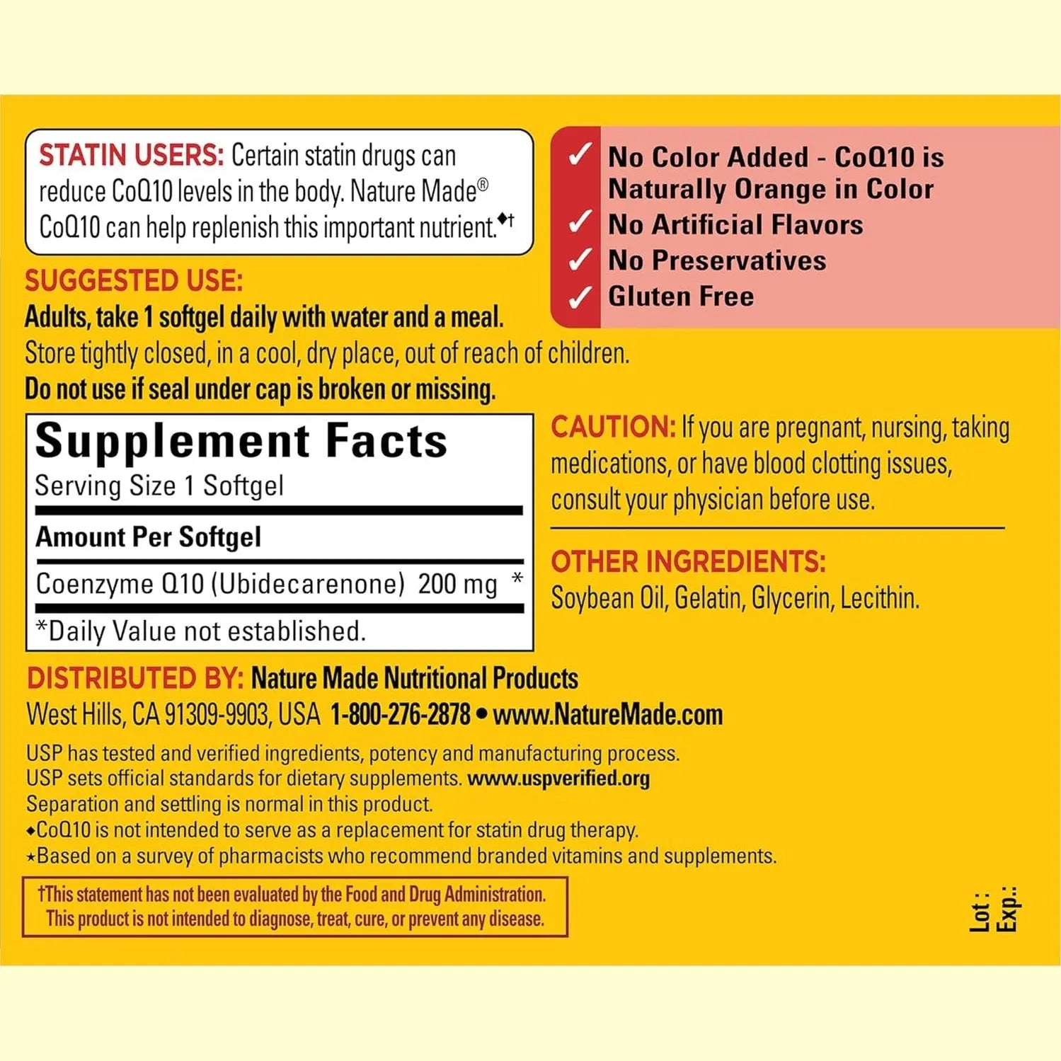 Nature Made CoQ10 200mg Softgels, Dietary Supplement for Heart Health Support, 105 Softgels, 105 Day Supply