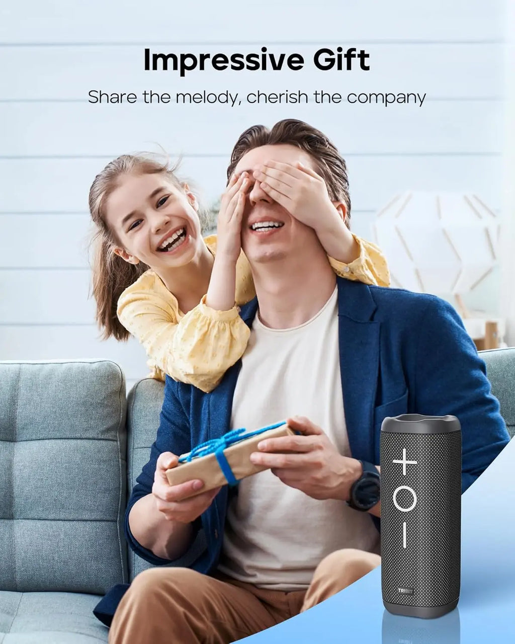 Black Tribit StormBox speaker shown as a thoughtful gift for family gatherings