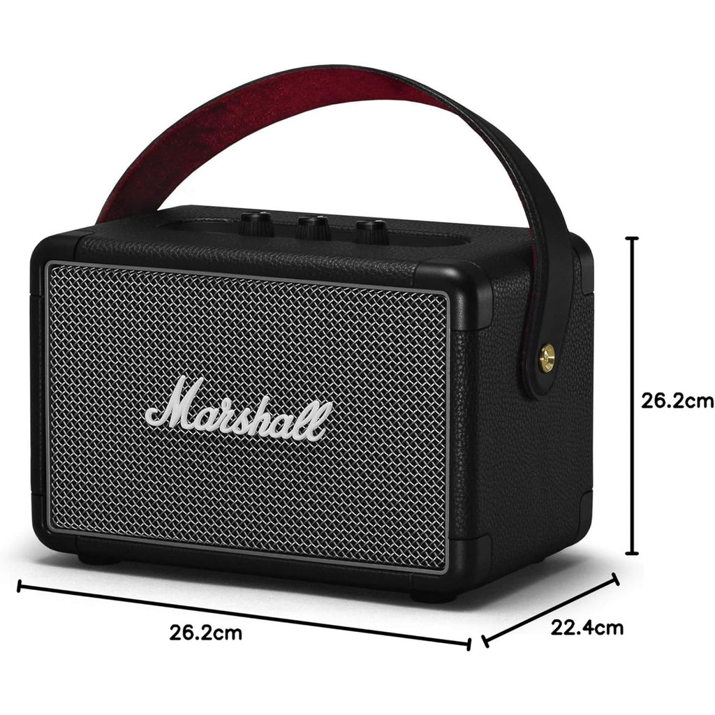 Marshall Kilburn II Portable Bluetooth Speaker with 20+ Hours of Playtime, Wireless & Water Resistant — Black (2 Year Warranty)