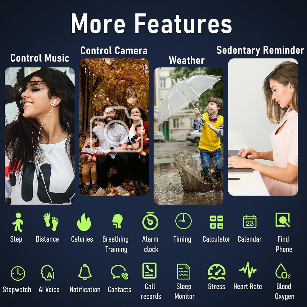 Military Smart Watch for Men (Answer/Make Call), 1.52" HD Smartwatch for Android Phones/iPhone, 100+ Sport Mode Fitness Tracker with Heart Rate, SpO2, Stress and Sleep Monitor, IP68 Waterproof