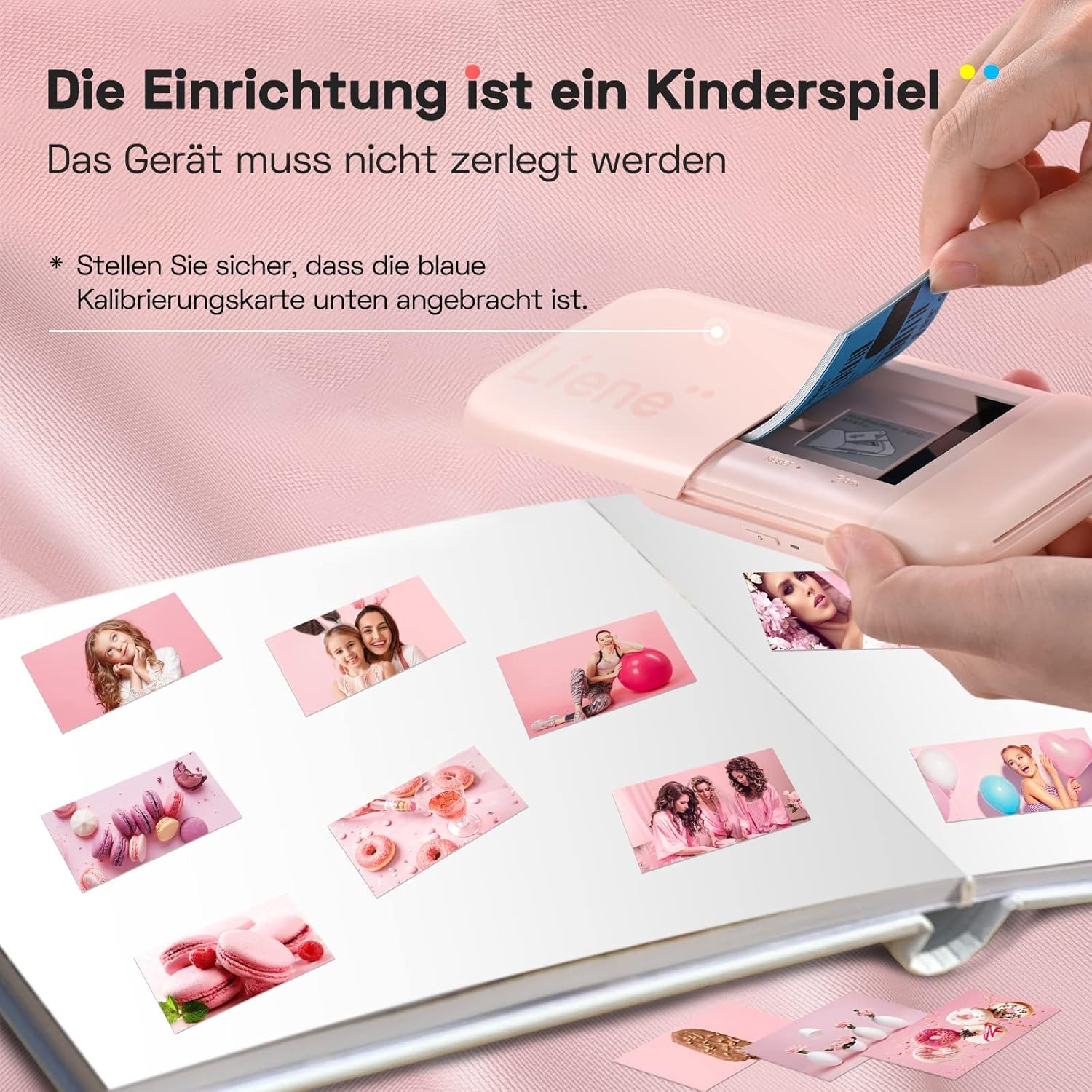 Liene Pearl K100 2x3'' Portable Photo Printer, Portable Phone Printer with 50 Zink Photo Paper Sticker, Bluetooth Printer for iOS & Android, Mini Instant Printer for iPhone