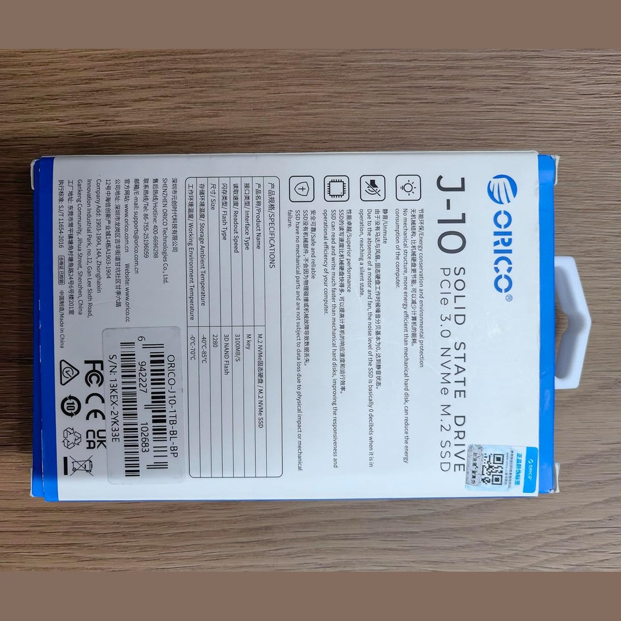 ORICO NVMe M.2 1T PCIe Gen3.0x4 2280, 3D NAND Internal SSD with Heatsink, up to 3100MB/s, Internal Solid State Drive for PC/Console Games and Video Editing-J10