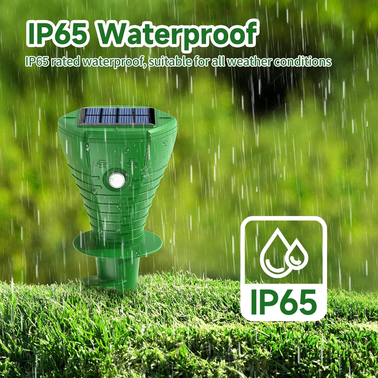 Solar Powered Mole Repellent, 4 Pack Ultrasonic Vole Repeller Outdoor, IP65 Waterproof Snake Deterrent, Gopher Remover Devices, Skunk, Groundhog Repellent for Yard, Garden, Lawn